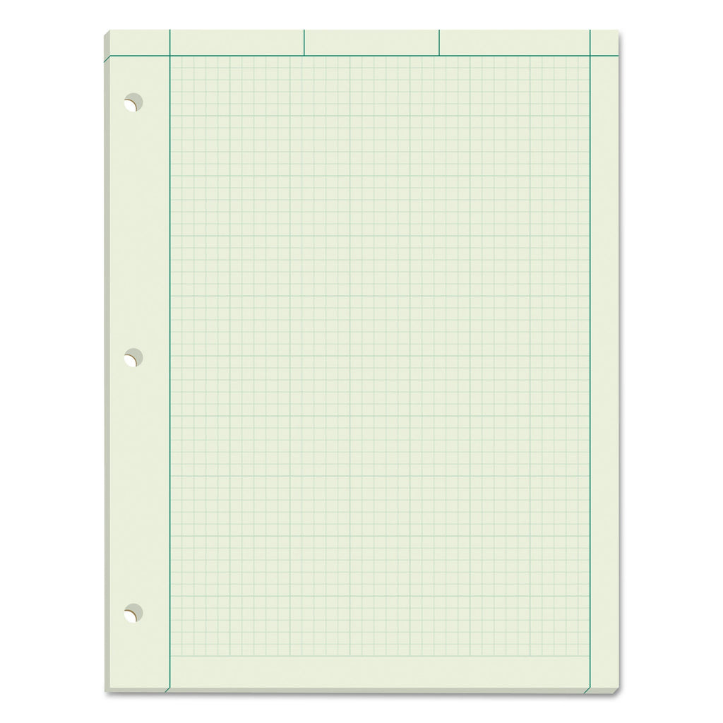 TOPS Engineering Computation Pads, Cross-Section Quadrille Rule (5 sq/in, 1 sq/in), Green Cover, 100 Green-Tint 8.5 x 11 Sheets