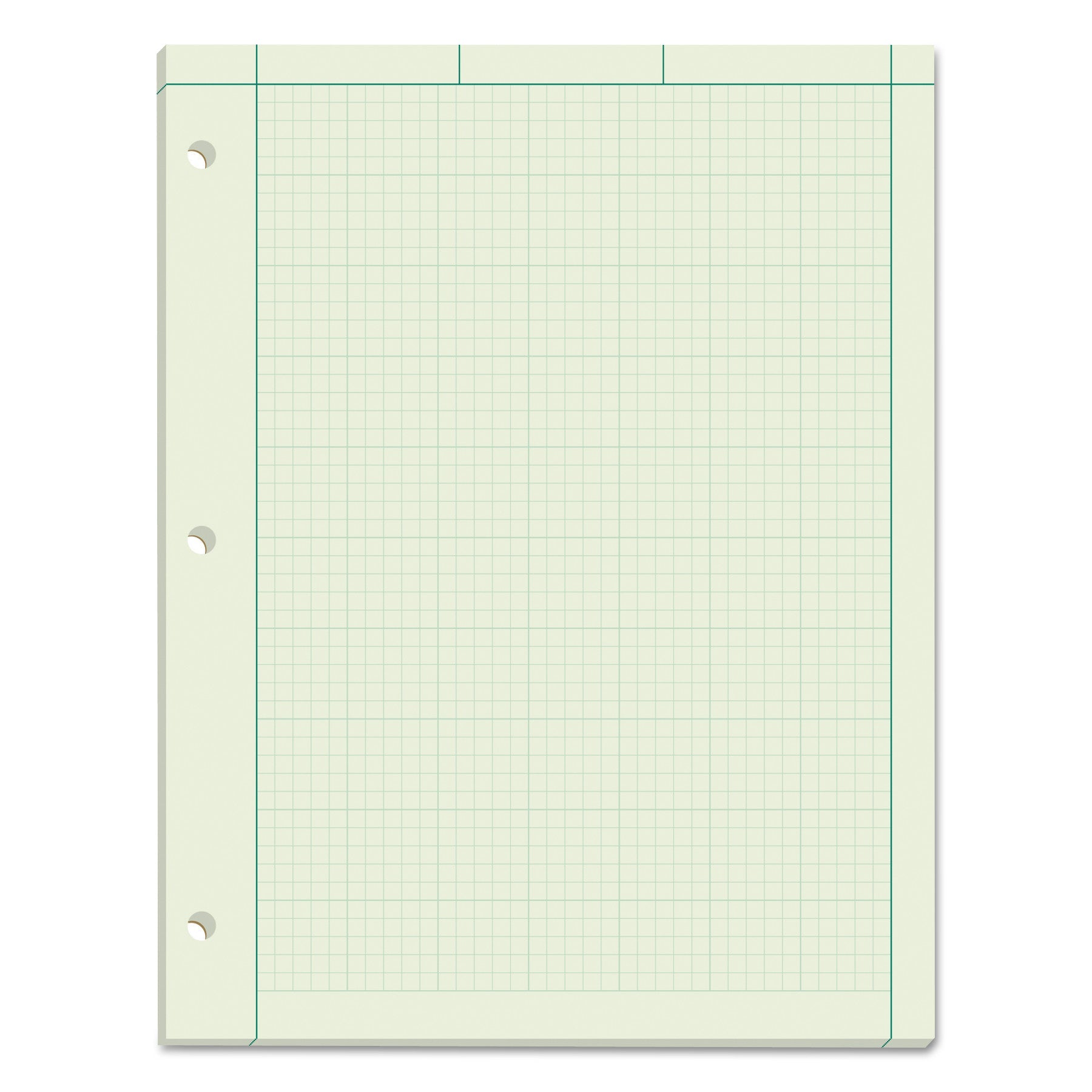 TOPS Engineering Computation Pads, Cross-Section Quadrille Rule (5 sq/in, 1 sq/in), Green Cover, 100 Green-Tint 8.5 x 11 Sheets