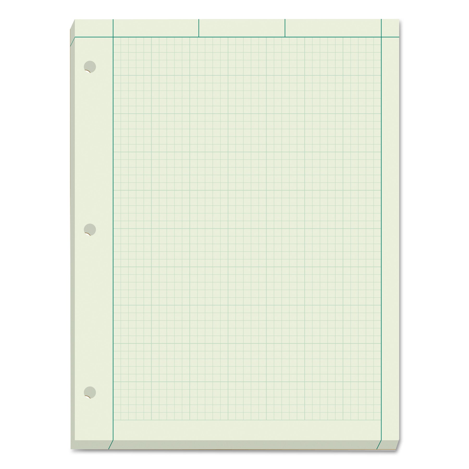 TOPS Engineering Computation Pads, Cross-Section Quadrille Rule (5 sq/in, 1 sq/in), Green Cover, 200 Green-Tint 8.5 x 11 Sheets