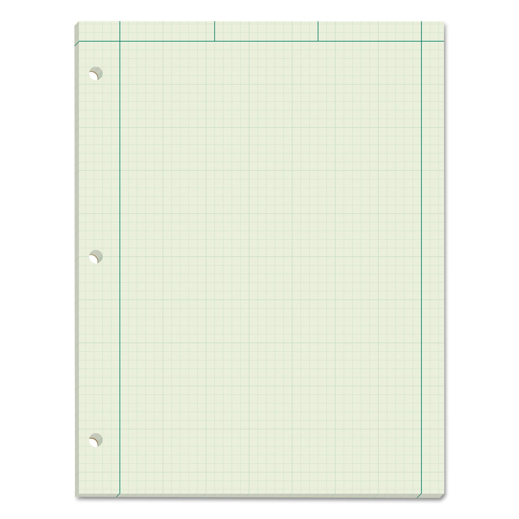 TOPS Engineering Computation Pads, Cross-Section Quad Rule (5 sq/in, 1 sq/in), Black/Green Cover, 100 Green-Tint 8.5 x 11 Sheets