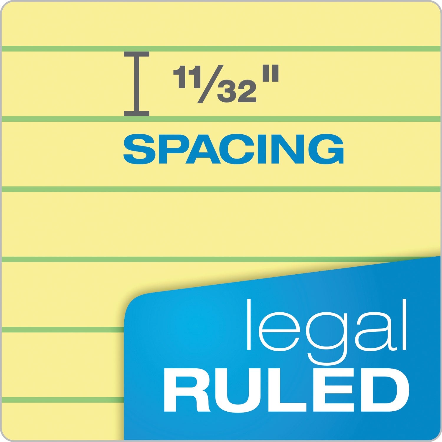 Ampad Gold Fibre Quality Writing Pads, Wide/Legal Rule, 50 Canary-Yellow 8.5 x 14 Sheets, Dozen