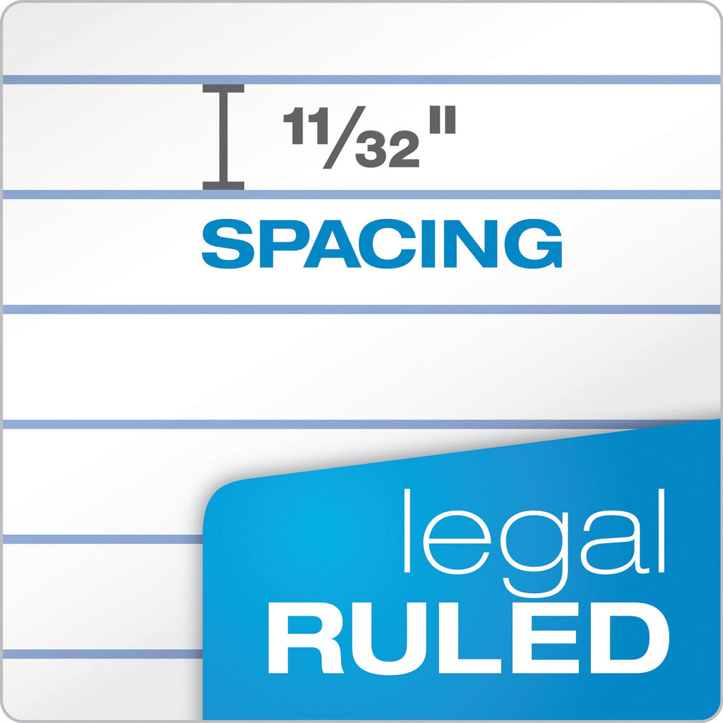 TOPS Docket Ruled Perforated Pads, Wide/Legal Rule, 50 White 8.5 x 11.75 Sheets, 12/Pack