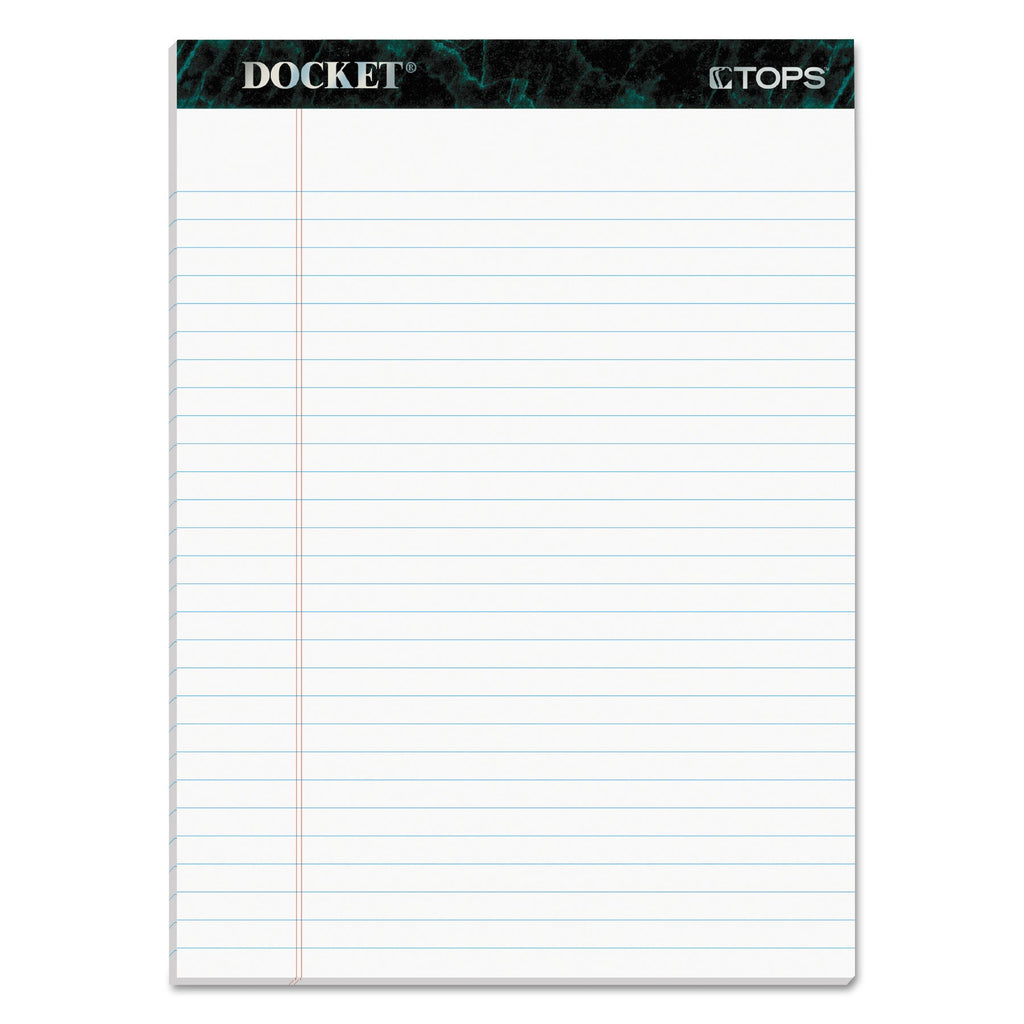TOPS Docket Ruled Perforated Pads, Wide/Legal Rule, 50 White 8.5 x 11.75 Sheets, 12/Pack