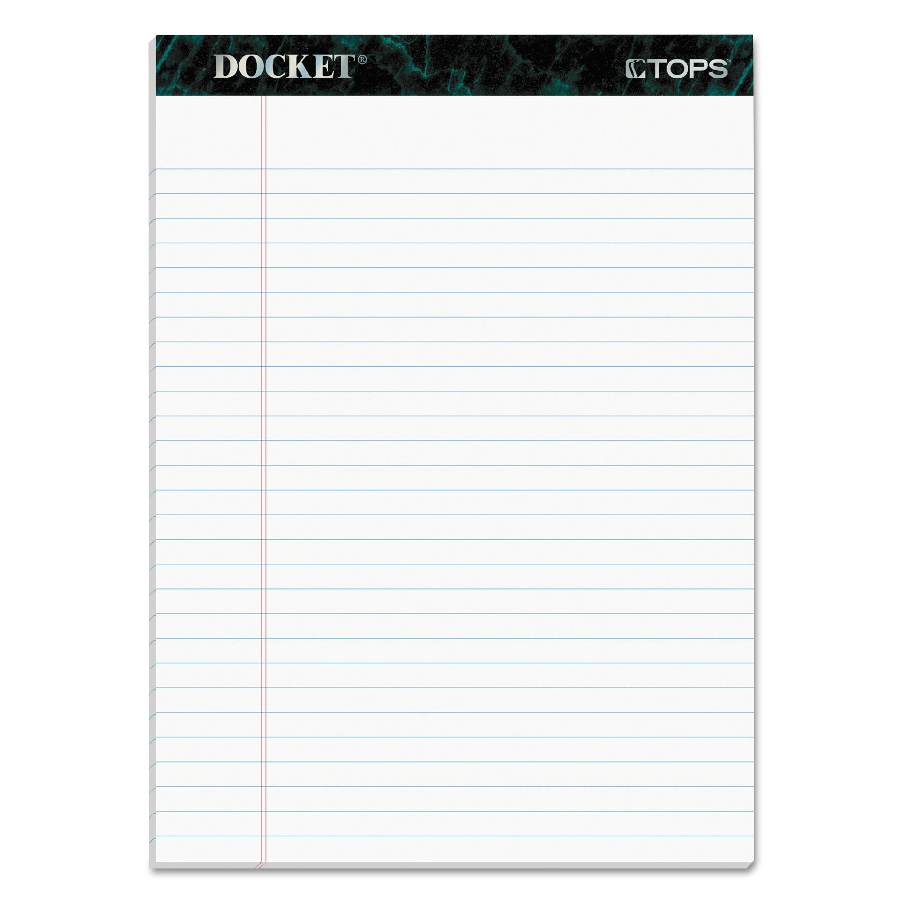 TOPS Docket Ruled Perforated Pads, Wide/Legal Rule, 50 White 8.5 x 11.75 Sheets, 12/Pack
