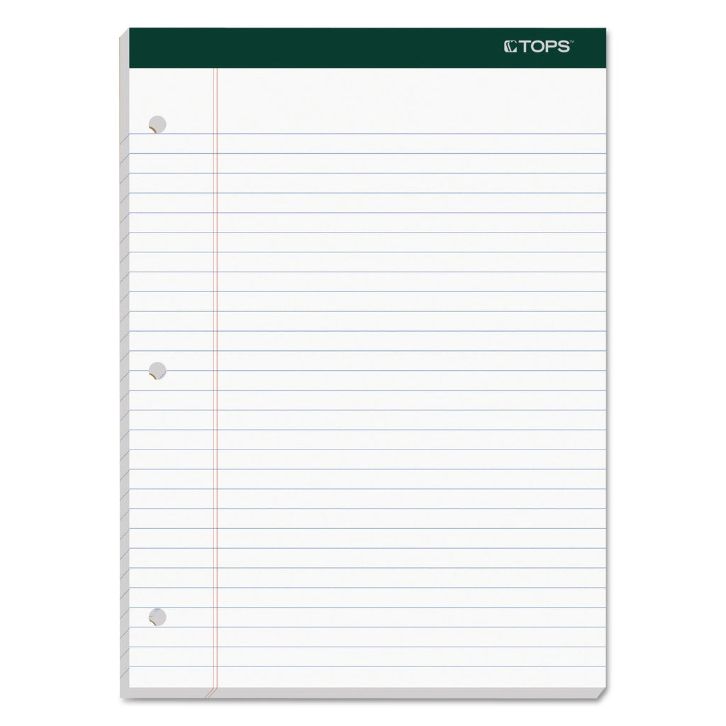 TOPS Double Docket Ruled Pads, Wide/Legal Rule, 100 White 8.5 x 11.75 Sheets, 6/Pack