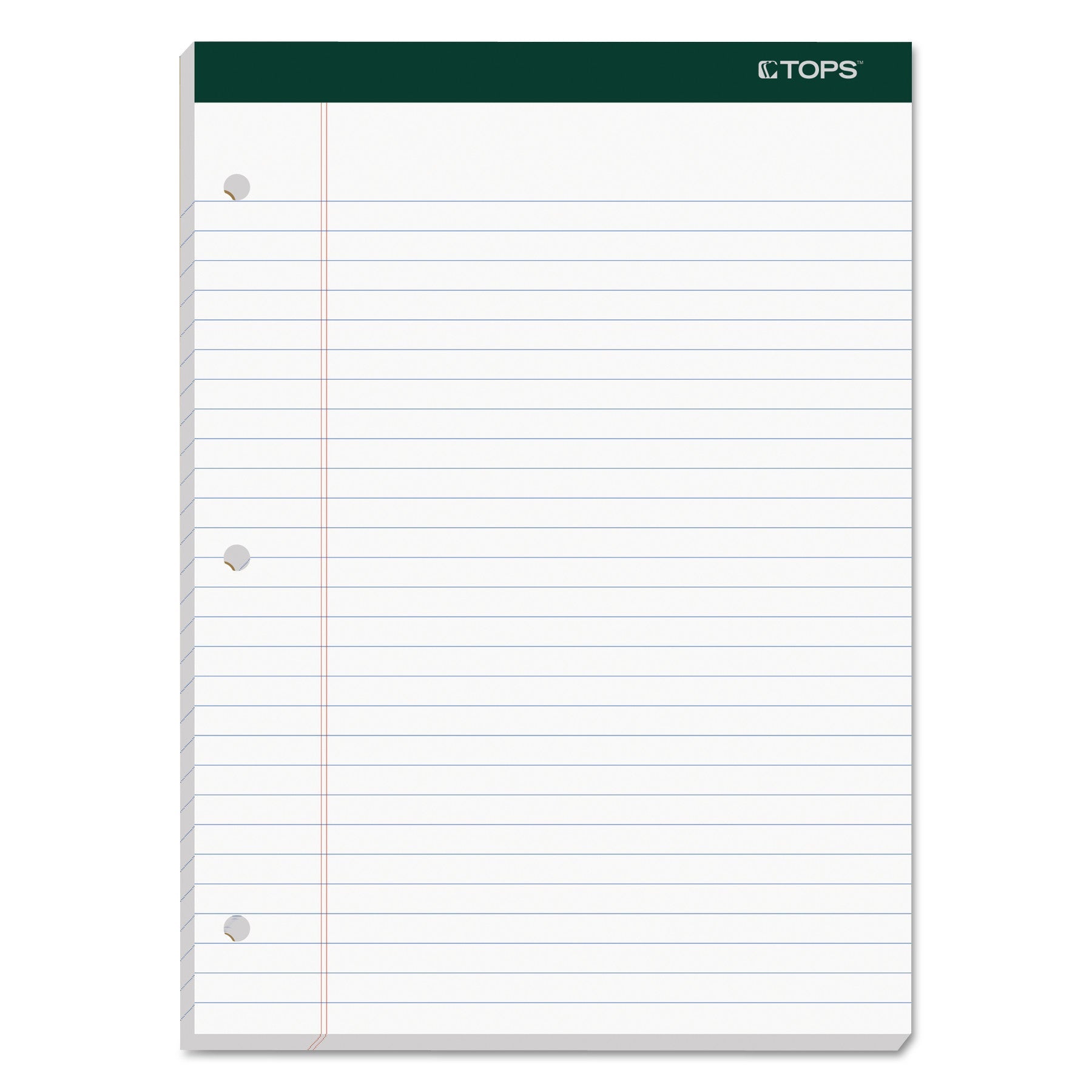 TOPS Double Docket Ruled Pads, Wide/Legal Rule, 100 White 8.5 x 11.75 Sheets, 6/Pack
