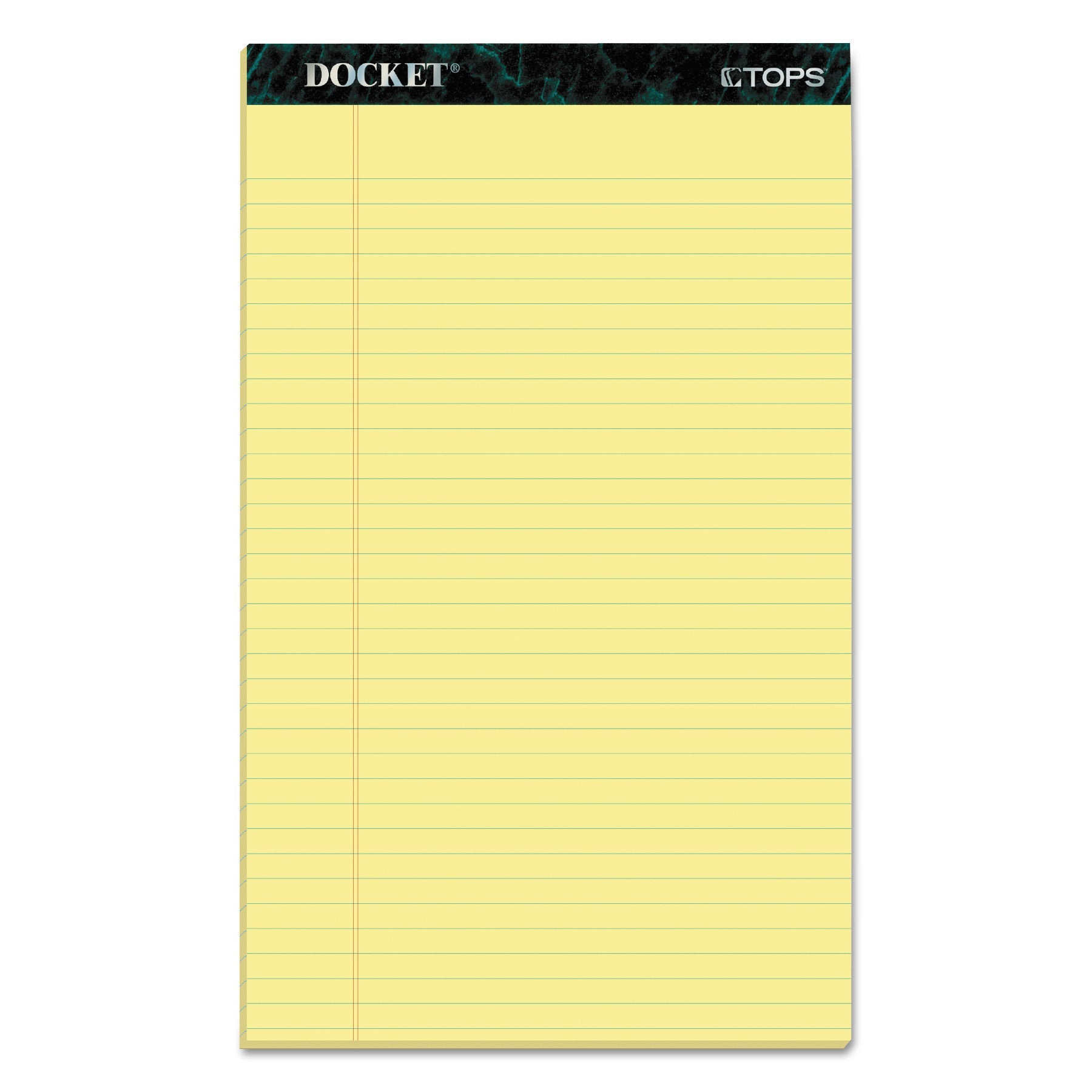 TOPS Docket Ruled Perforated Pads, Wide/Legal Rule, 50 Canary-Yellow 8.5 x 14 Sheets, 12/Pack