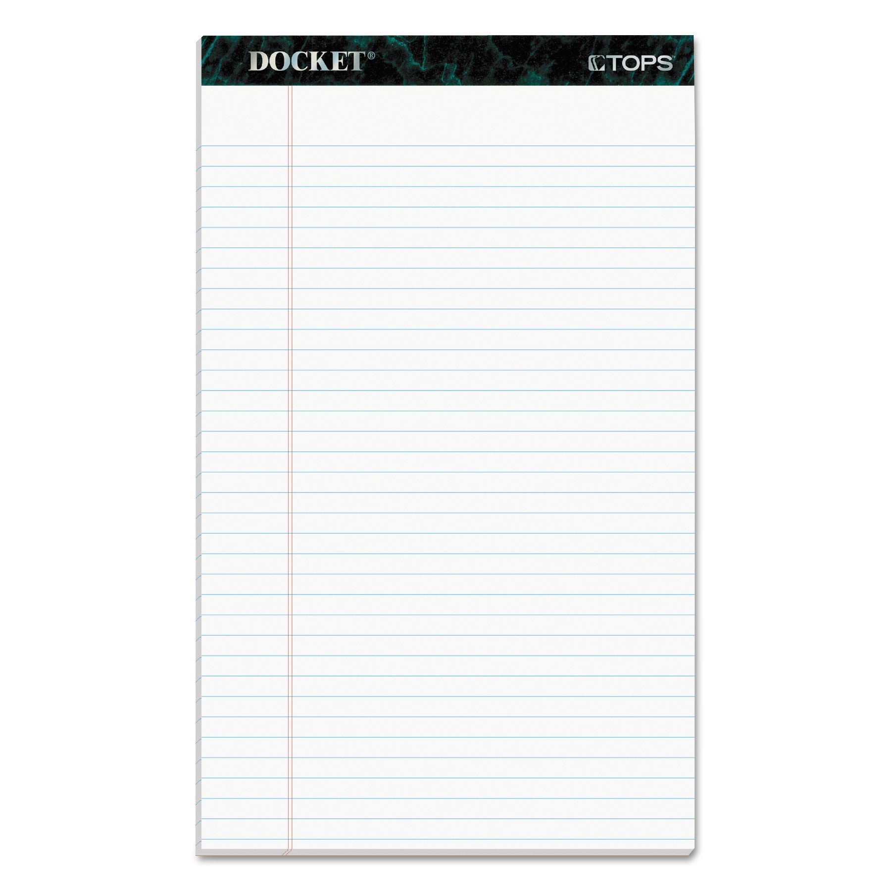 TOPS Docket Ruled Perforated Pads, Wide/Legal Rule, 50 White 8.5 x 14 Sheets, 12/Pack