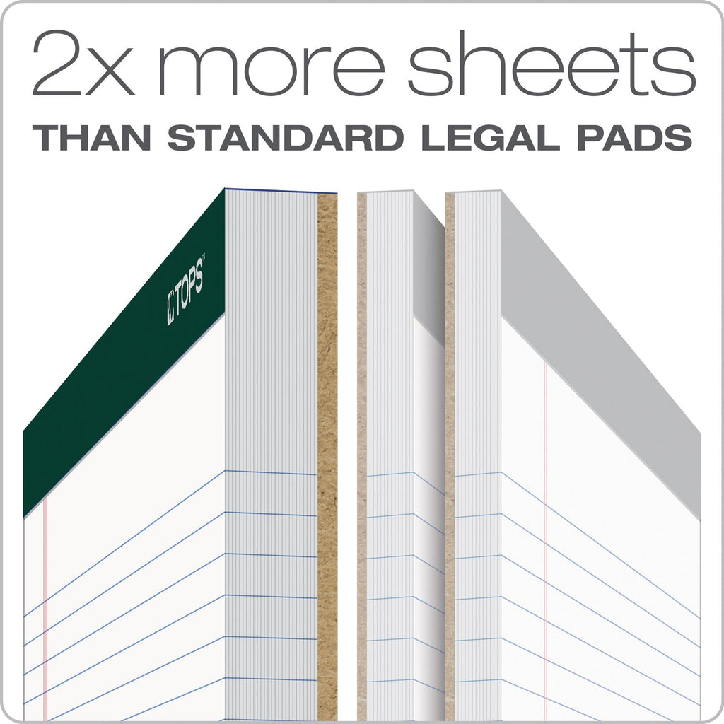 TOPS Double Docket Ruled Pads, Narrow Rule, 100 White 8.5 x 11.75 Sheets, 4/Pack