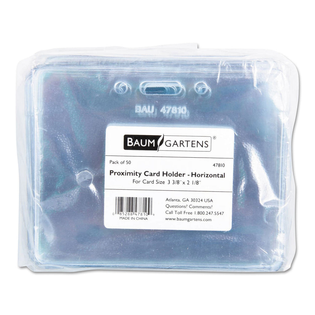 SICURIX Sicurix Proximity Badge Holder, Horizontal, 4w x 3h, Clear, 50/Pack