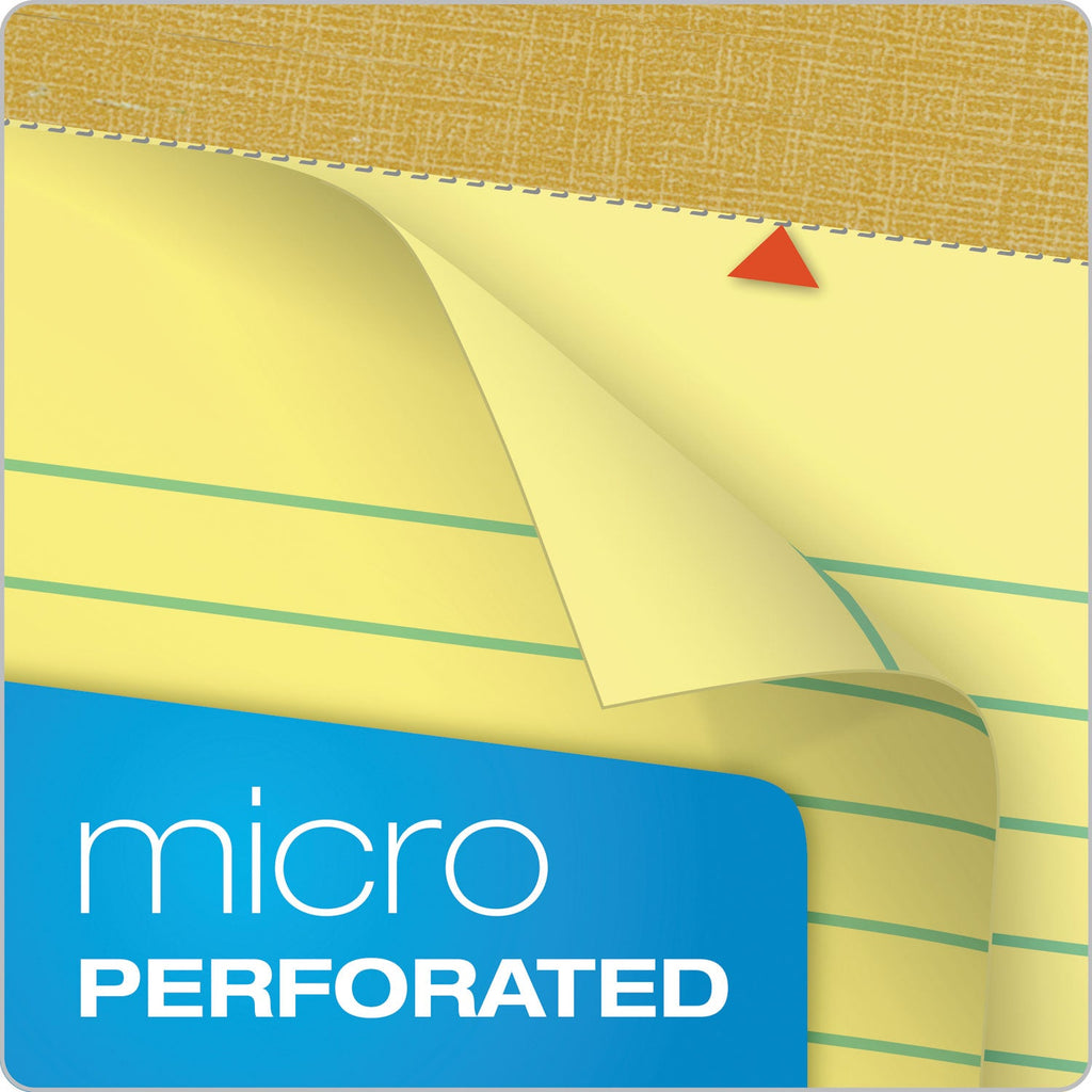 TOPS "The Legal Pad" Plus Ruled Perforated Pads with 40 pt. Back, Wide/Legal Rule, 50 Canary-Yellow 8.5 x 14 Sheets, Dozen