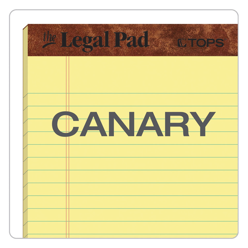 TOPS "The Legal Pad" Ruled Perforated Pads, Narrow Rule, 50 Canary-Yellow 5 x 8 Sheets, Dozen