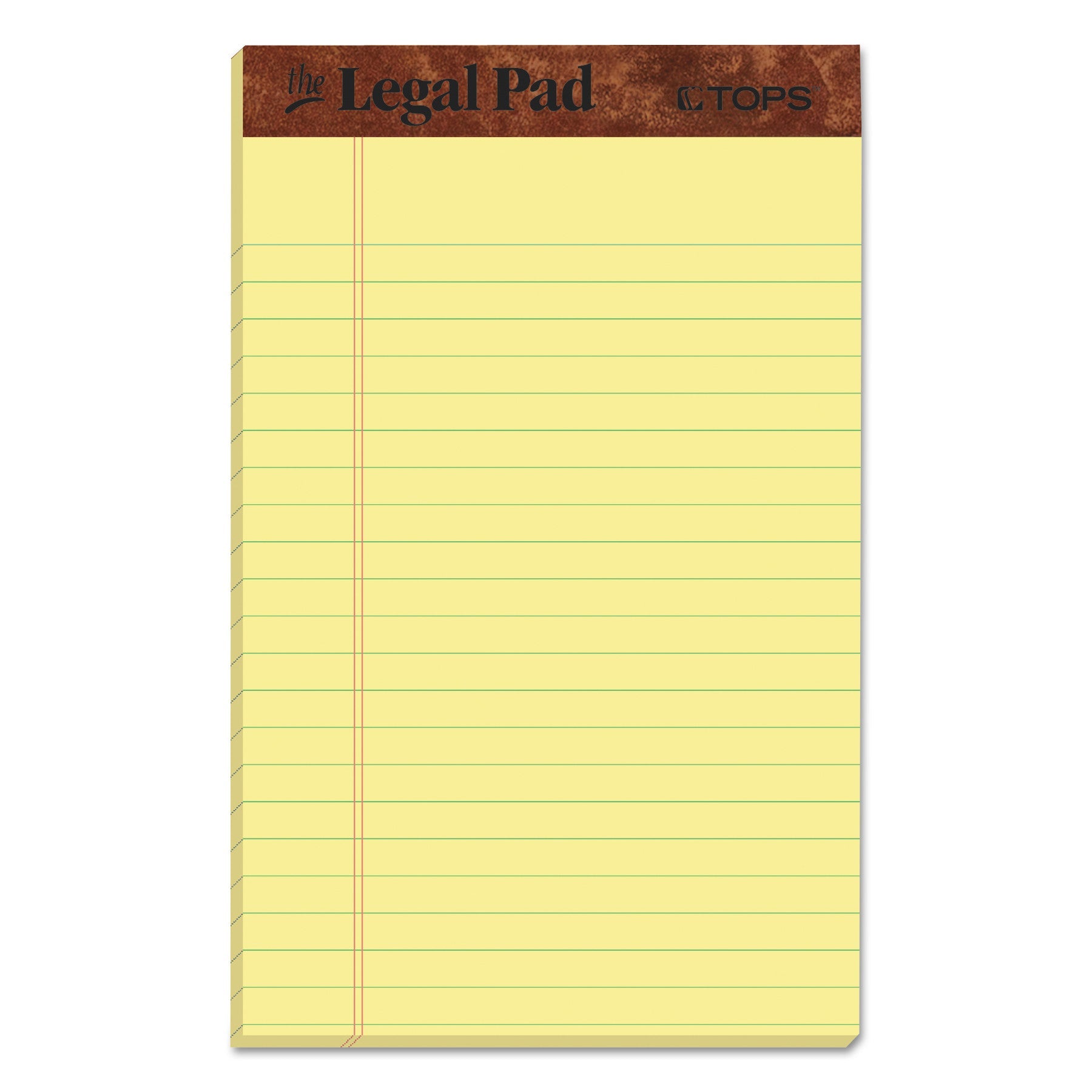 TOPS "The Legal Pad" Ruled Perforated Pads, Narrow Rule, 50 Canary-Yellow 5 x 8 Sheets, Dozen
