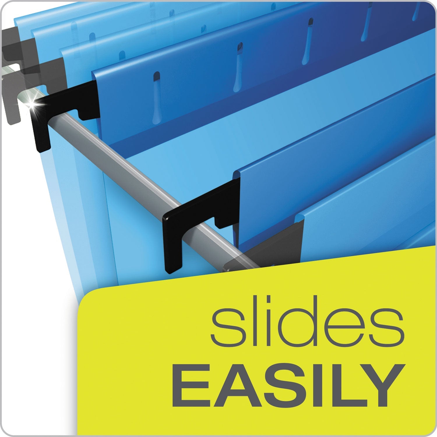 Pendaflex SureHook Reinforced Extra-Capacity Hanging Box File, 1 Section, 2" Capacity, Legal Size, 1/5-Cut Tabs, Blue, 25/Box