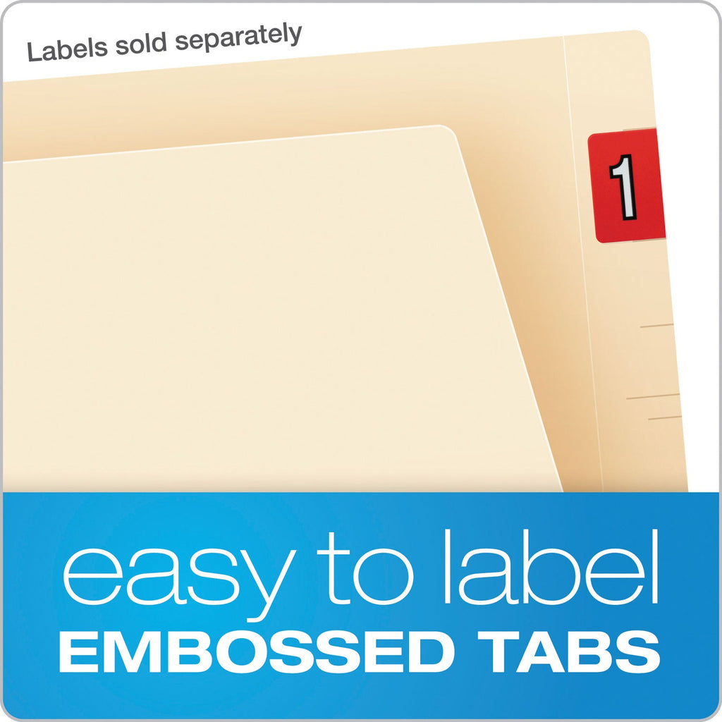 Pendaflex Manila Laminated Spine Shelf File Folders, Straight Tabs, Letter Size, Manila, 100/Box