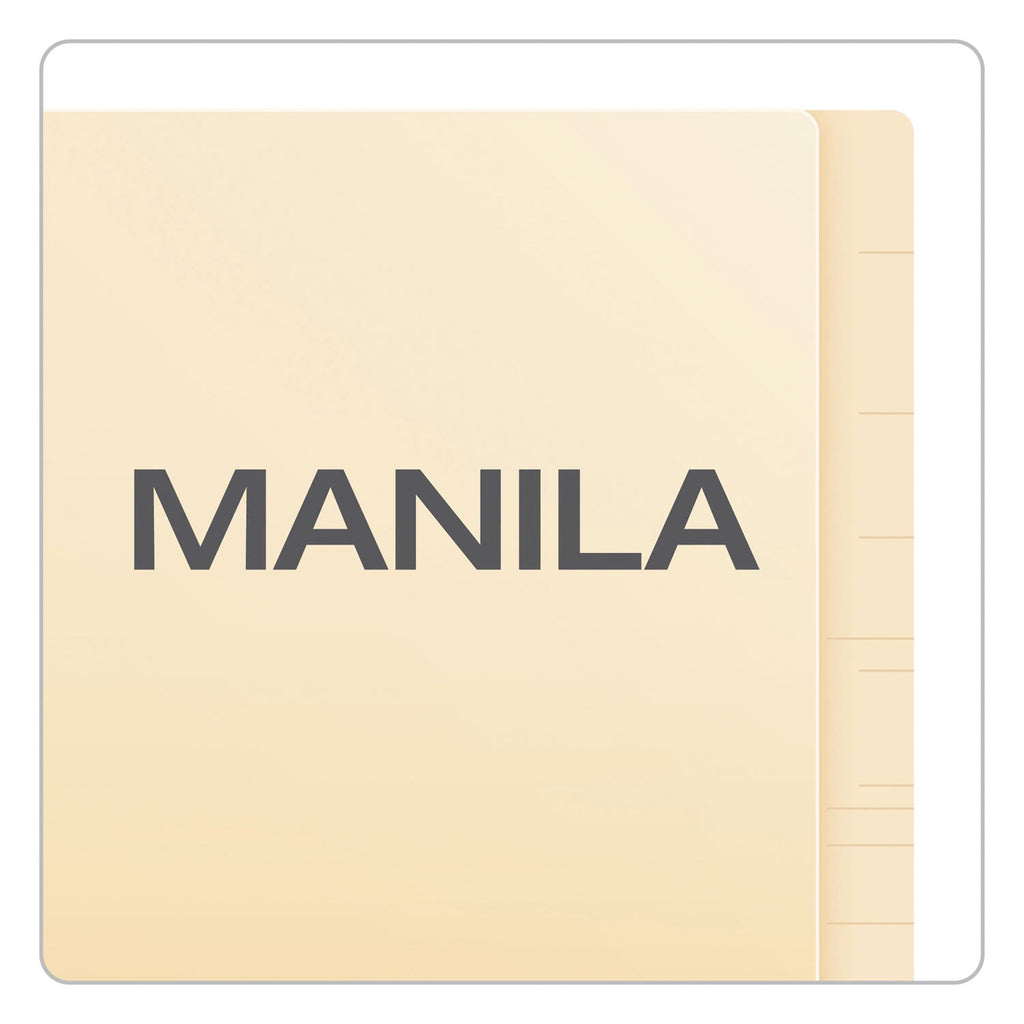 Pendaflex Manila Laminated End Tab Fastener Folders, 1 Fastener, Letter Size, 11-pt Manila Exterior, 50/Box