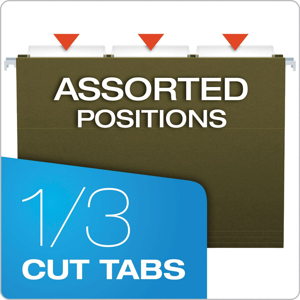 Pendaflex Standard Green Hanging Folders, Legal Size, 1/3-Cut Tabs, Standard Green, 25/Box