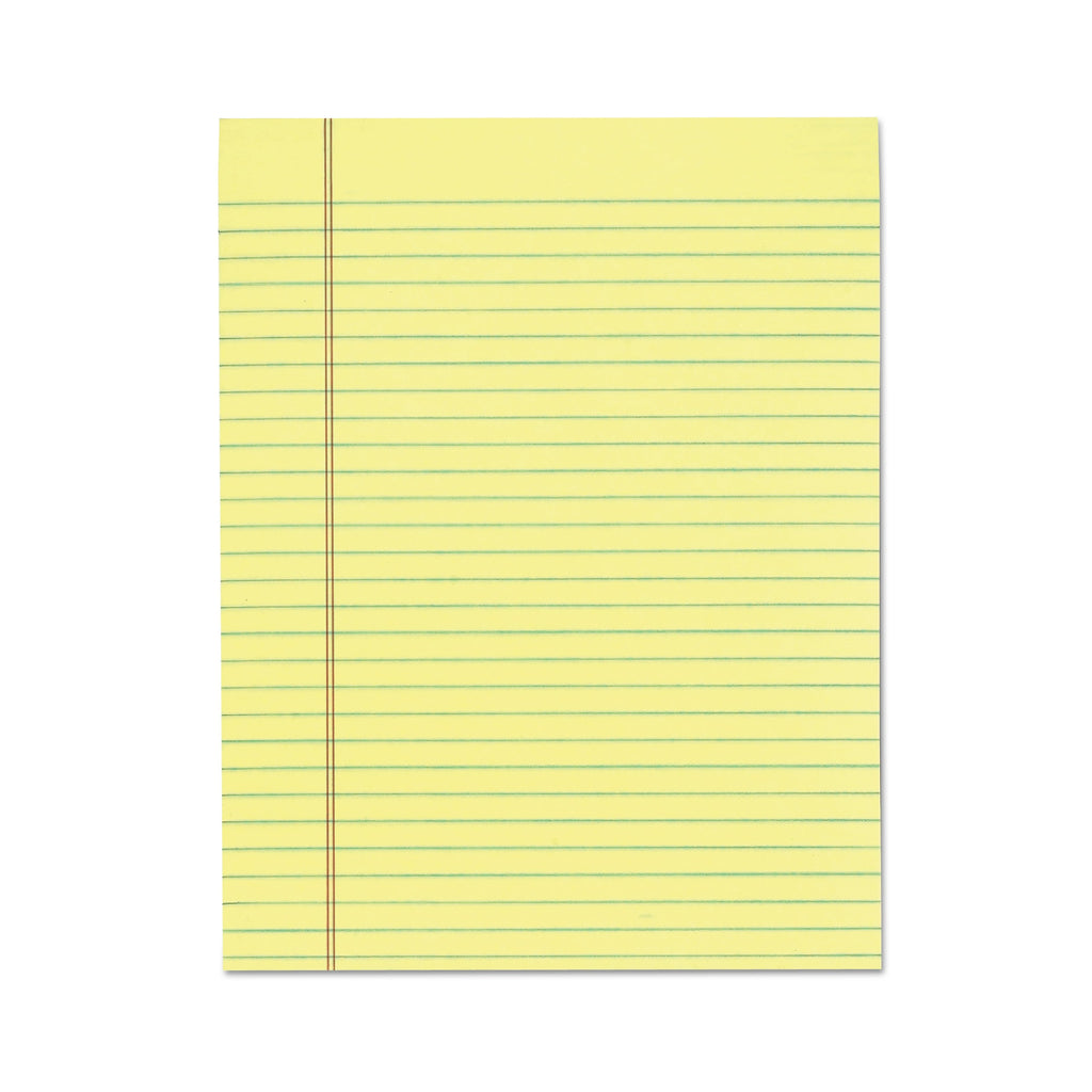 TOPS "The Legal Pad" Glue Top Pads, Wide/Legal Rule, 50 Canary-Yellow 8.5 x 11 Sheets, 12/Pack