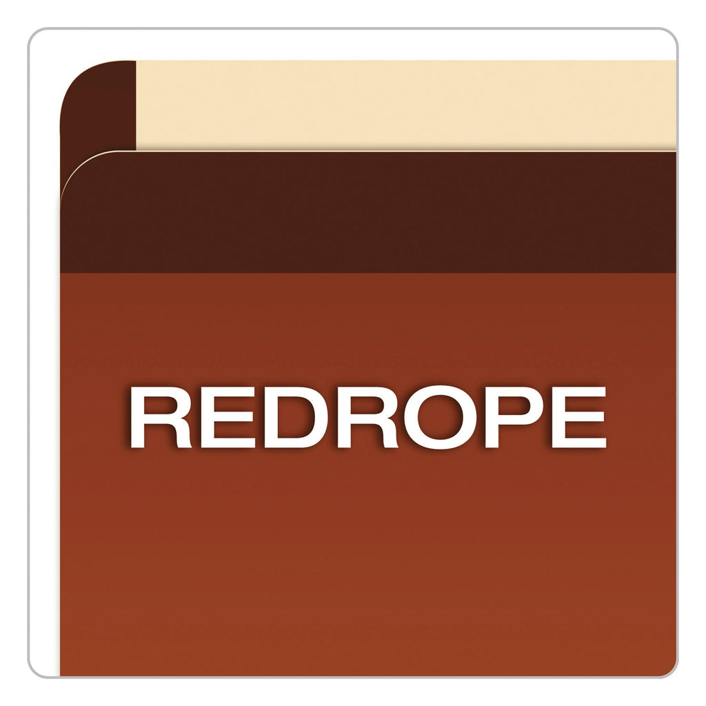 Pendaflex Premium Reinforced Expanding File Pockets, 3.5" Expansion, Letter Size, Red Fiber, 10/Box