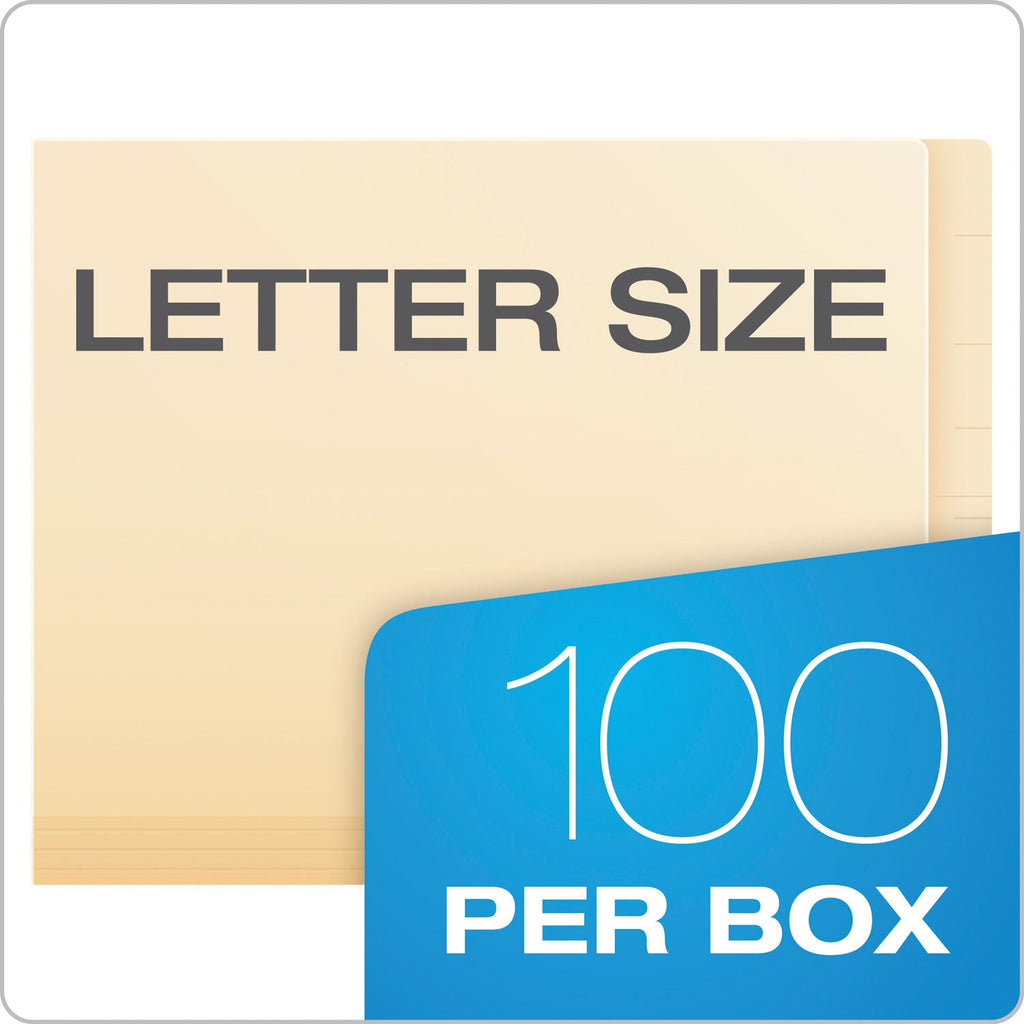 Pendaflex Manila Laminated Spine Shelf File Folders, Straight Tabs, Letter Size, Manila, 50/Box