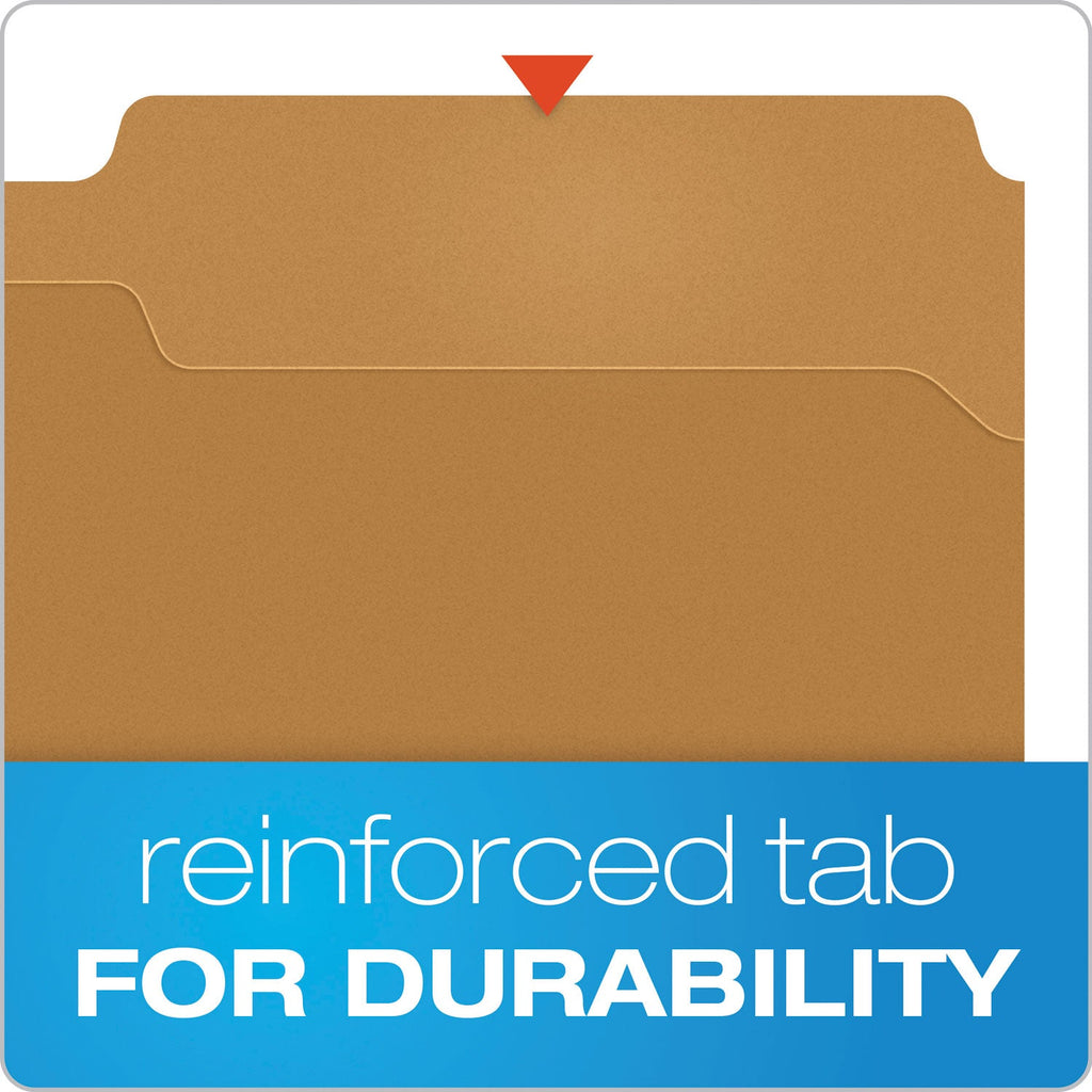 Pendaflex Kraft Fastener Folders, 1/3-Cut Tabs: Assorted, 2 Fasteners, Legal Size, Kraft Exterior, 50/Box