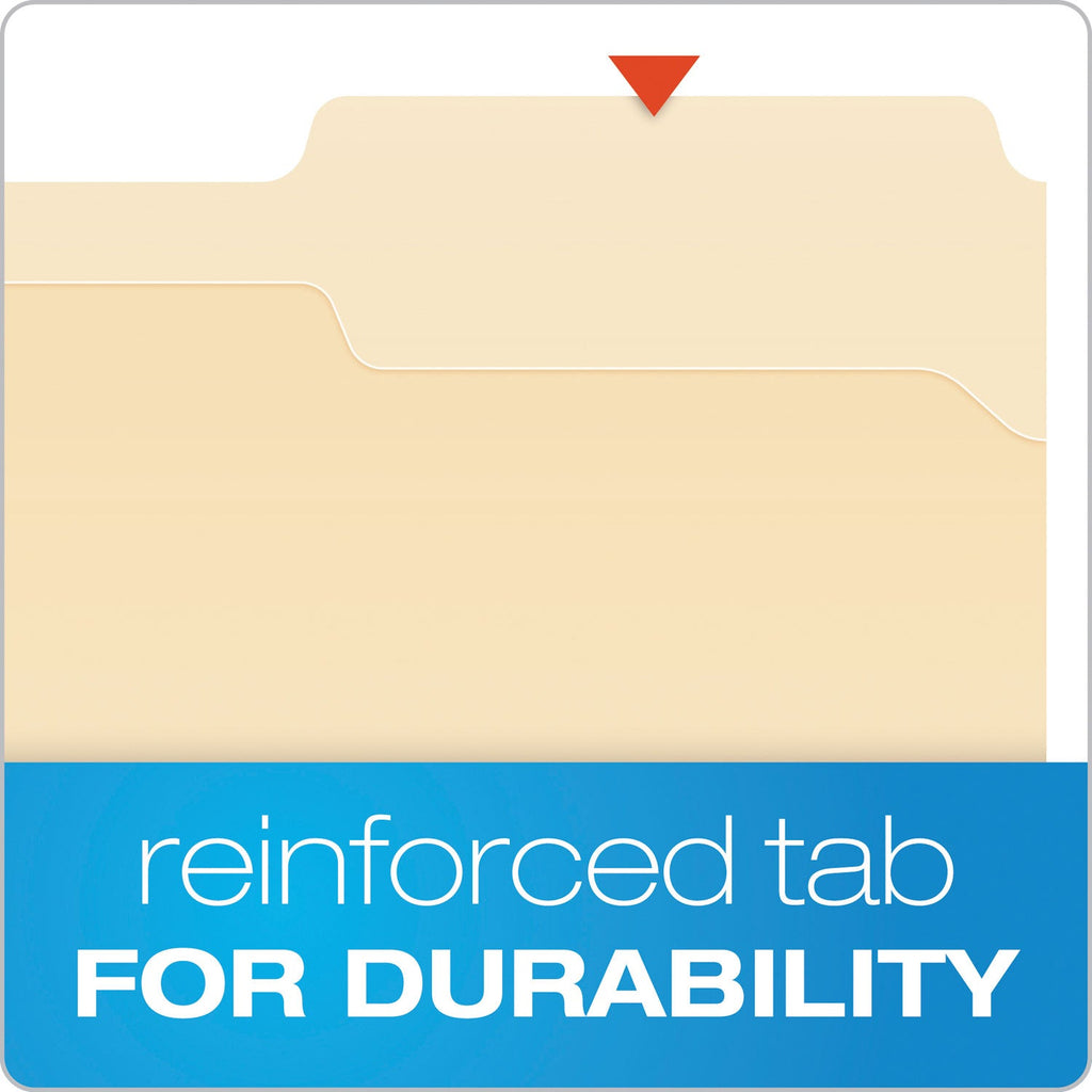 Pendaflex Manila Fastener Folders, 1/3-Cut Tabs: Assorted, 1 Fastener, Letter Size, Manila Exterior, 50/Box