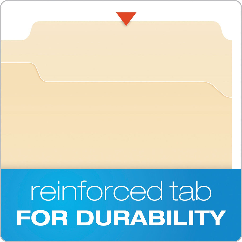Pendaflex Manila Fastener Folders, 1/3-Cut Tabs: Assorted, 2 Fasteners, Legal Size, Manila Exterior, 50/Box