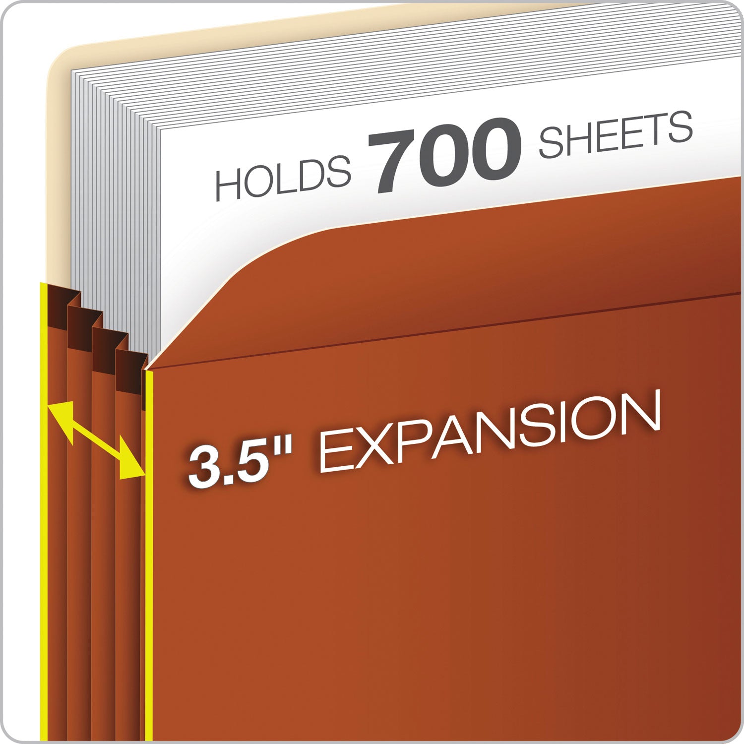 Pendaflex Pocket File, 3.5" Expansion, Legal Size, Red Fiber