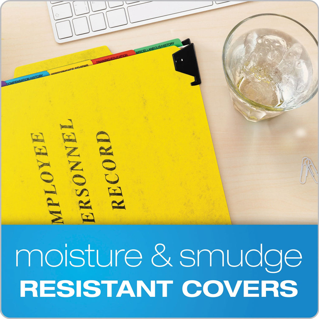 Pendaflex Hanging-Style Personnel Folders, 5 Dividers with 1/5-Cut Tabs, Letter Size, 1/3-Cut Exterior Tabs, Yellow