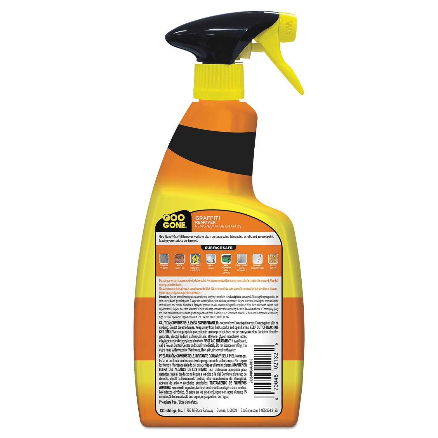 Goo Gone Graffiti Remover, 24 oz Spray Bottle, 4/Carton