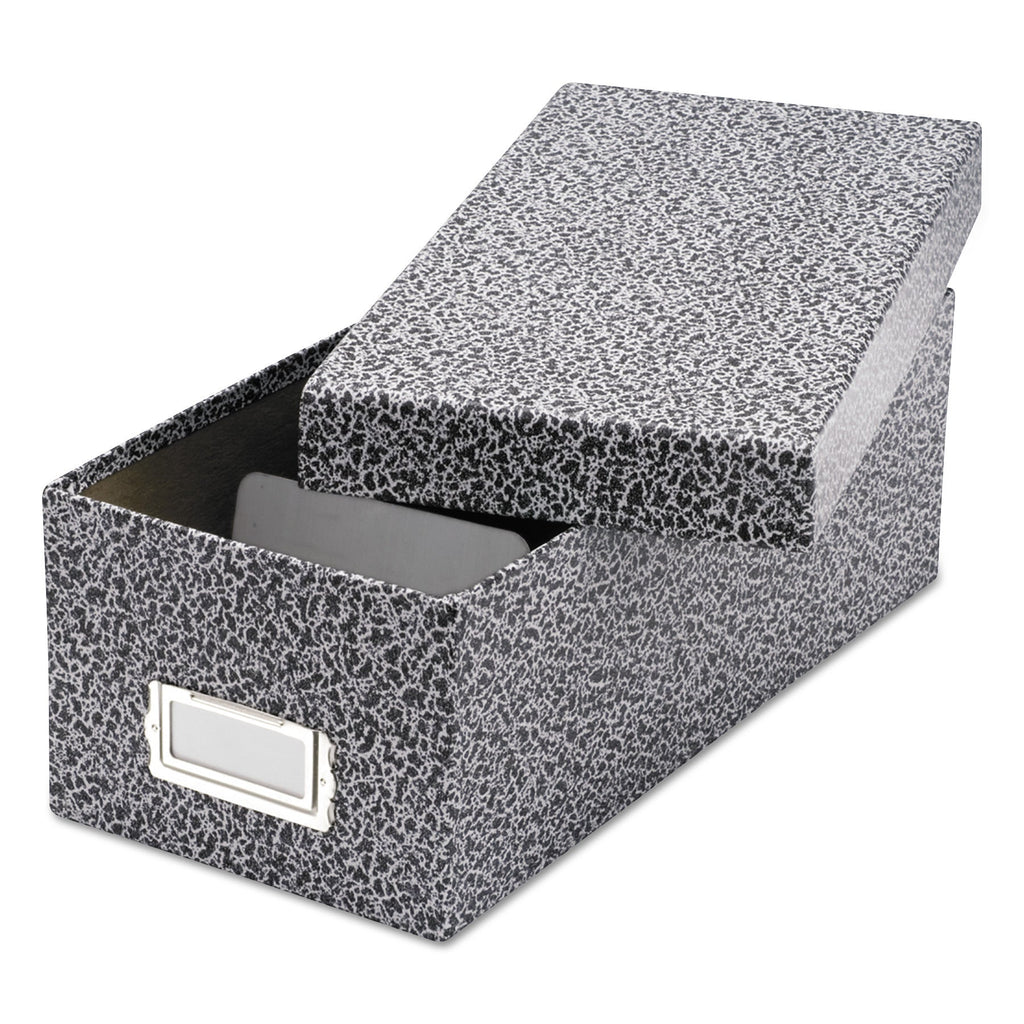Oxford Reinforced Board Card File, Lift-Off Cover, Holds 1,200 3 x 5 Cards, 5.13 x 11 x 3.63, Black/White