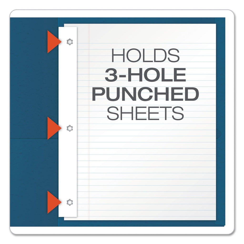 Oxford Twin-Pocket Folders with 3 Fasteners, 0.5" Capacity, 11 x 8.5, Blue, 25/Box
