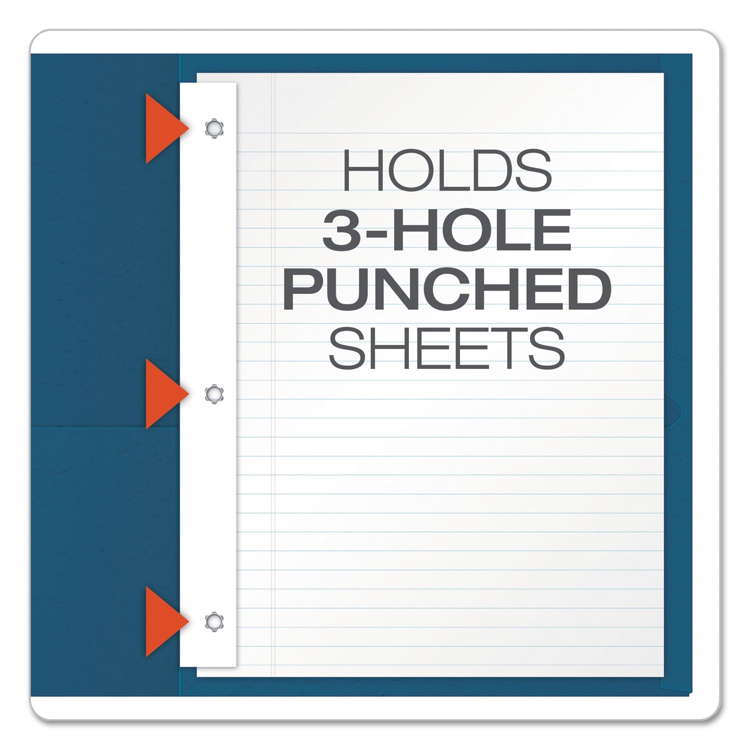 Oxford Twin-Pocket Folders with 3 Fasteners, 0.5" Capacity, 11 x 8.5, Blue, 25/Box