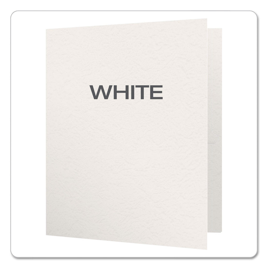 Oxford Twin-Pocket Folders with 3 Fasteners, 0.5" Capacity, 11 x 8.5, White, 25/Box