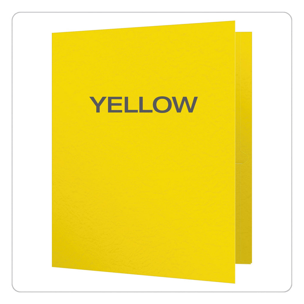 Oxford Twin-Pocket Folders with 3 Fasteners, 0.5" Capacity, 11 x 8.5, Yellow, 25/Box
