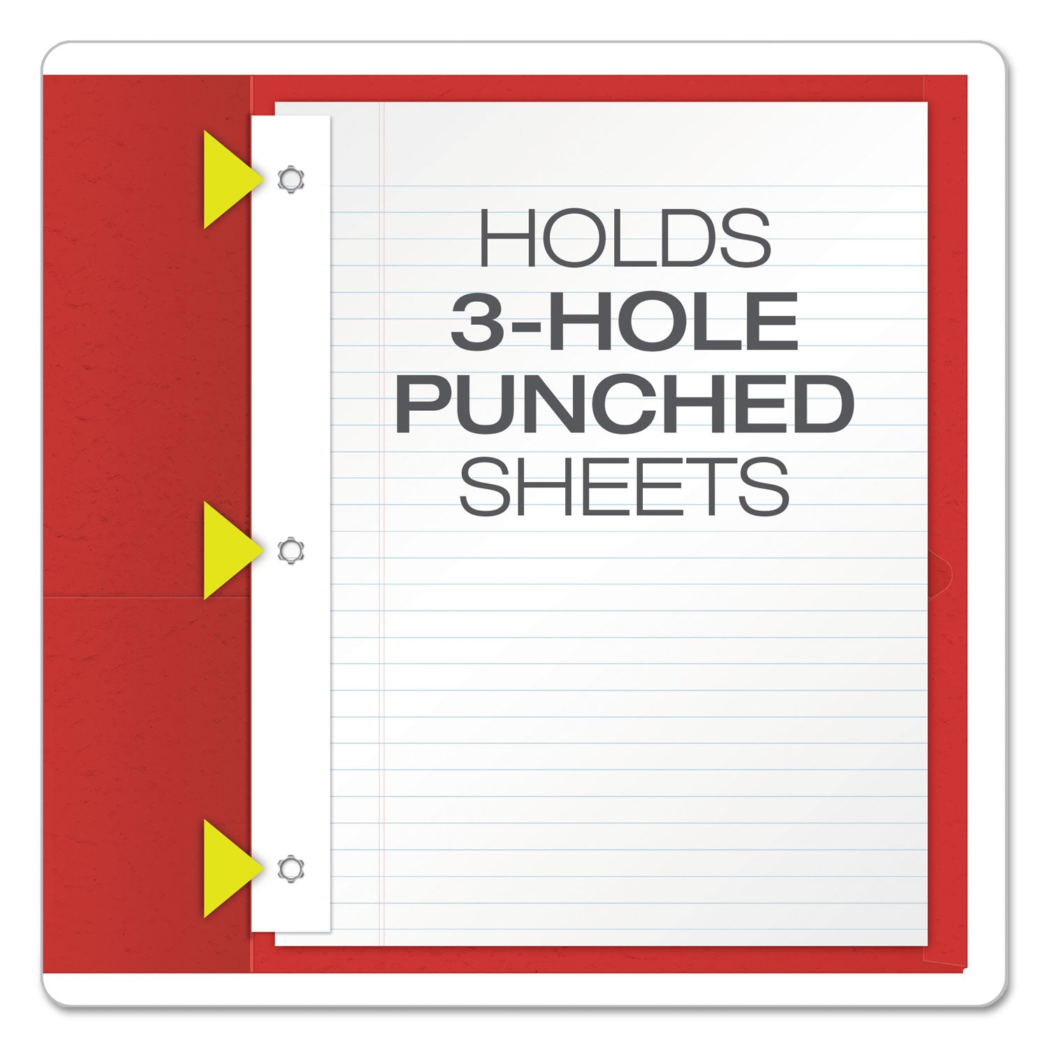 Oxford Twin-Pocket Folders with 3 Fasteners, 0.5" Capacity, 11 x 8.5, Red, 25/Box