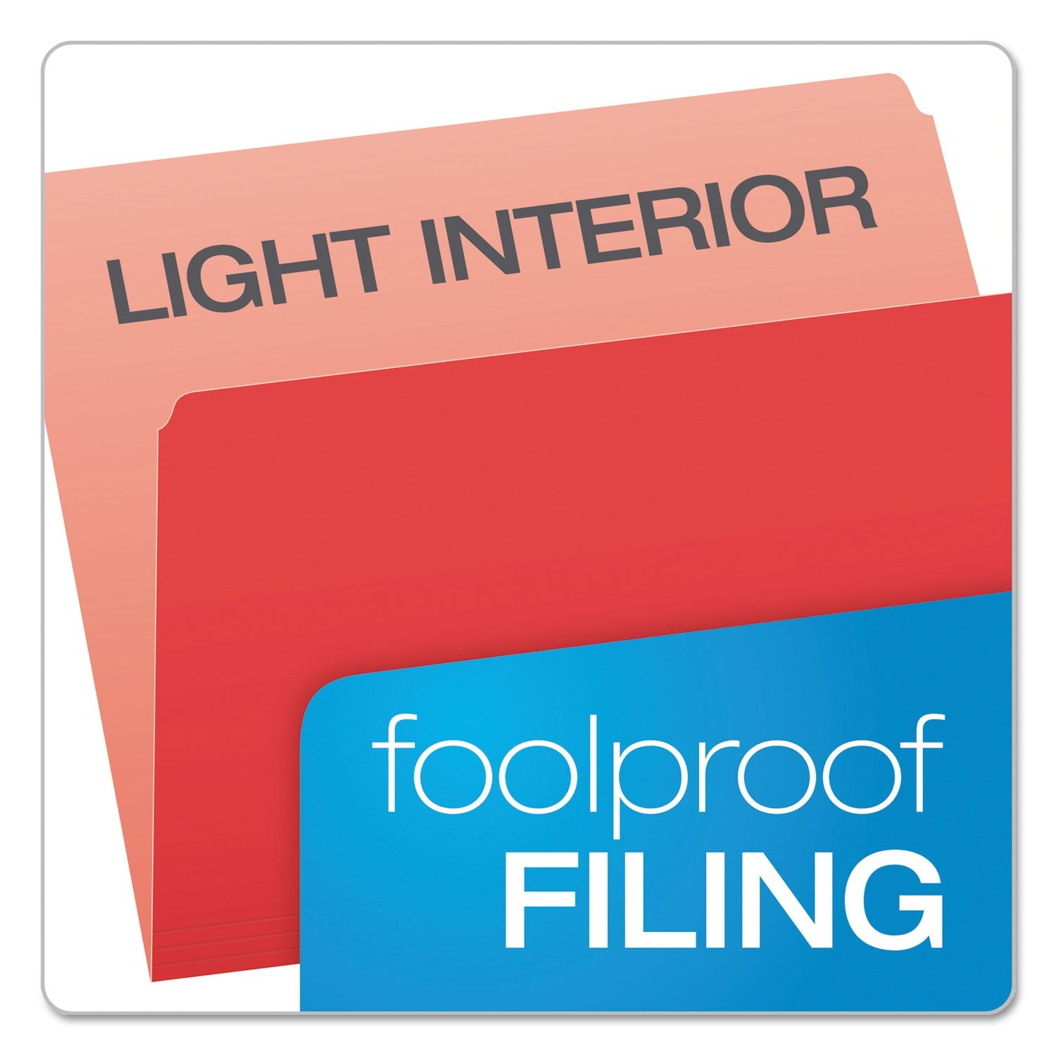 Pendaflex Colored File Folders, Straight Tabs, Letter Size, Red/Light Red, 100/Box