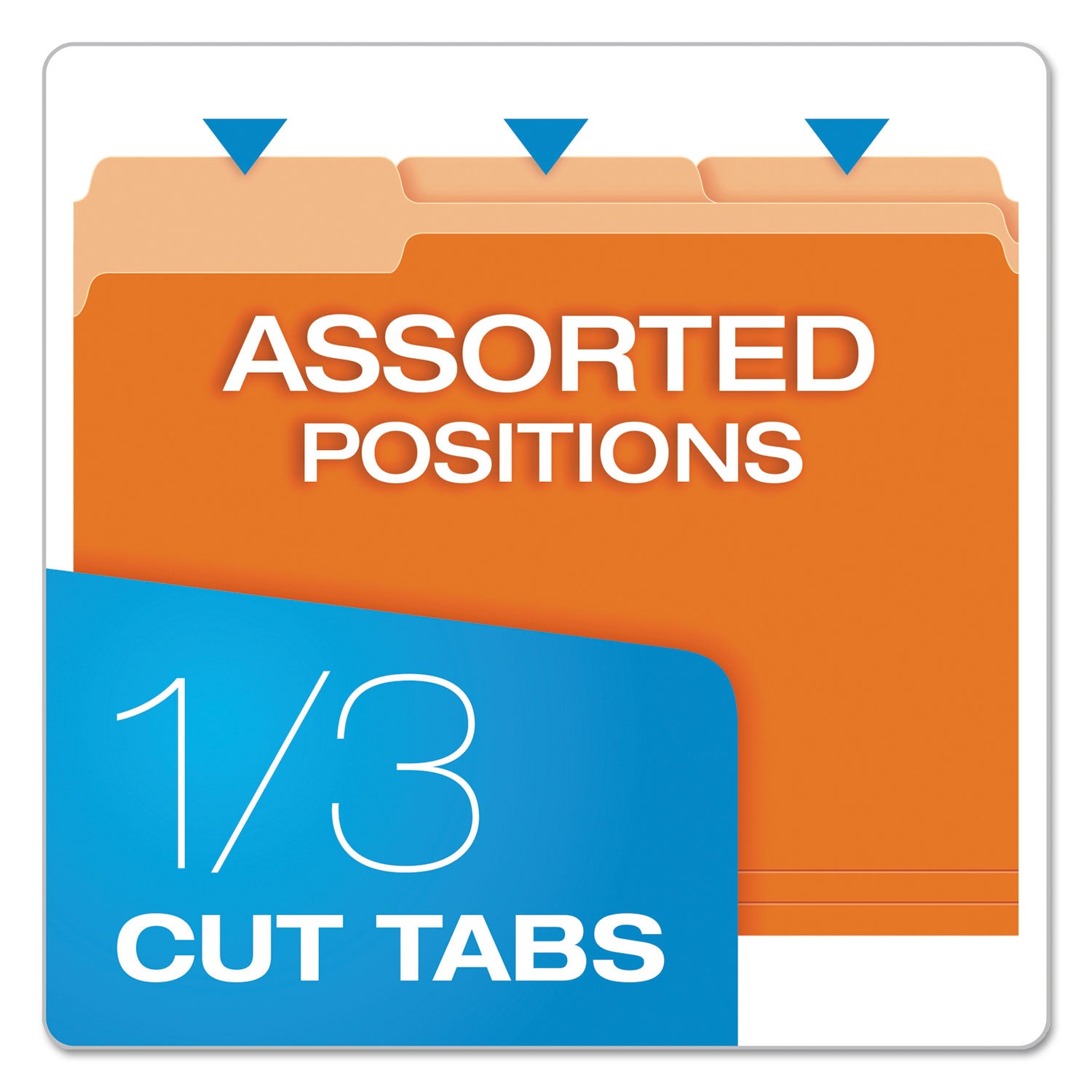 Pendaflex Colored File Folders, 1/3-Cut Tabs: Assorted, Letter Size, Orange/Light Orange, 100/Box
