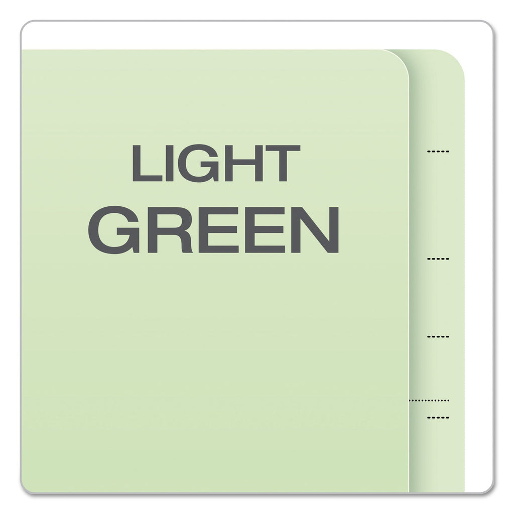 Pendaflex End Tab Classification Folders, 2 Dividers, Legal Size, Pale Green, 10/Box