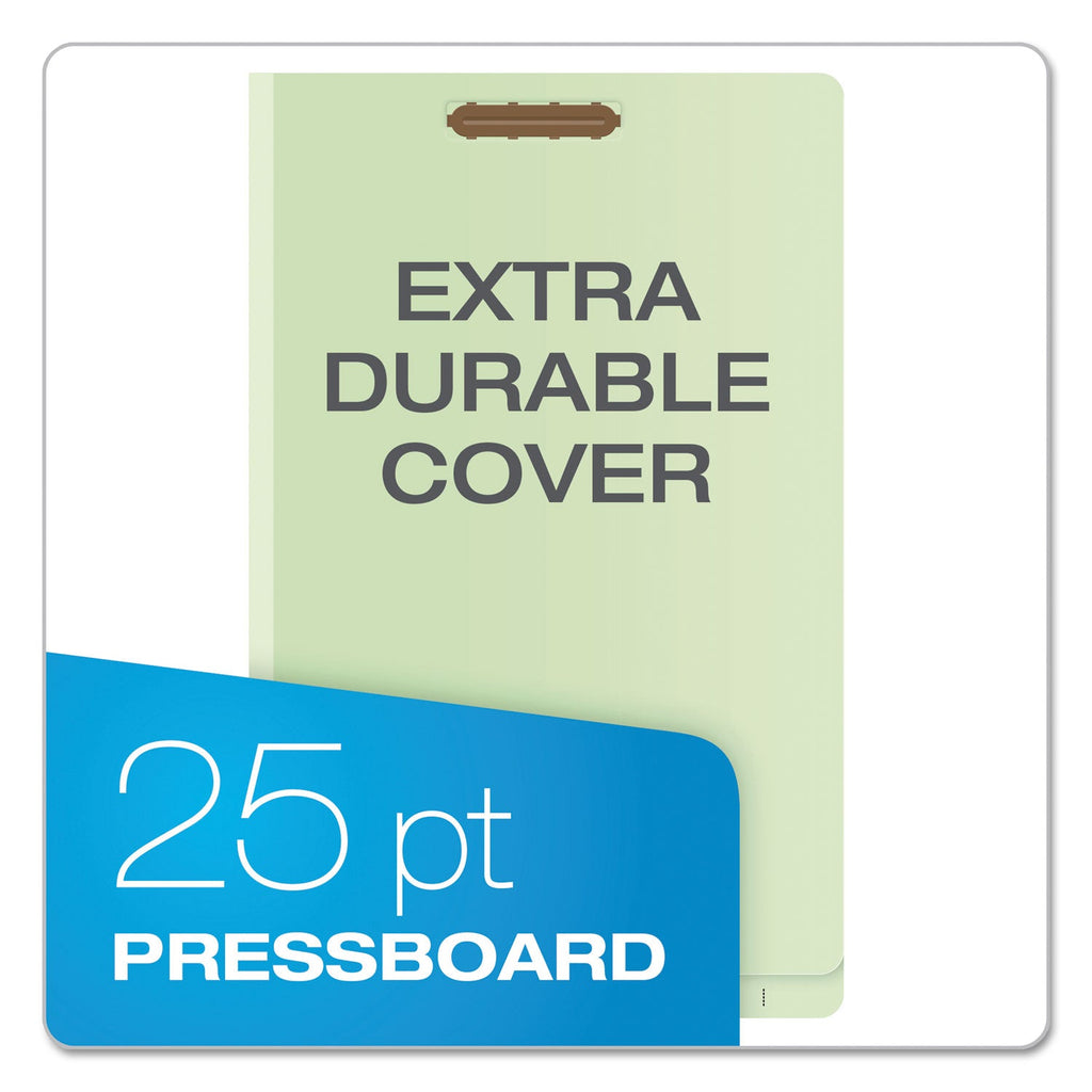 Pendaflex End Tab Classification Folders, 2 Dividers, Legal Size, Pale Green, 10/Box