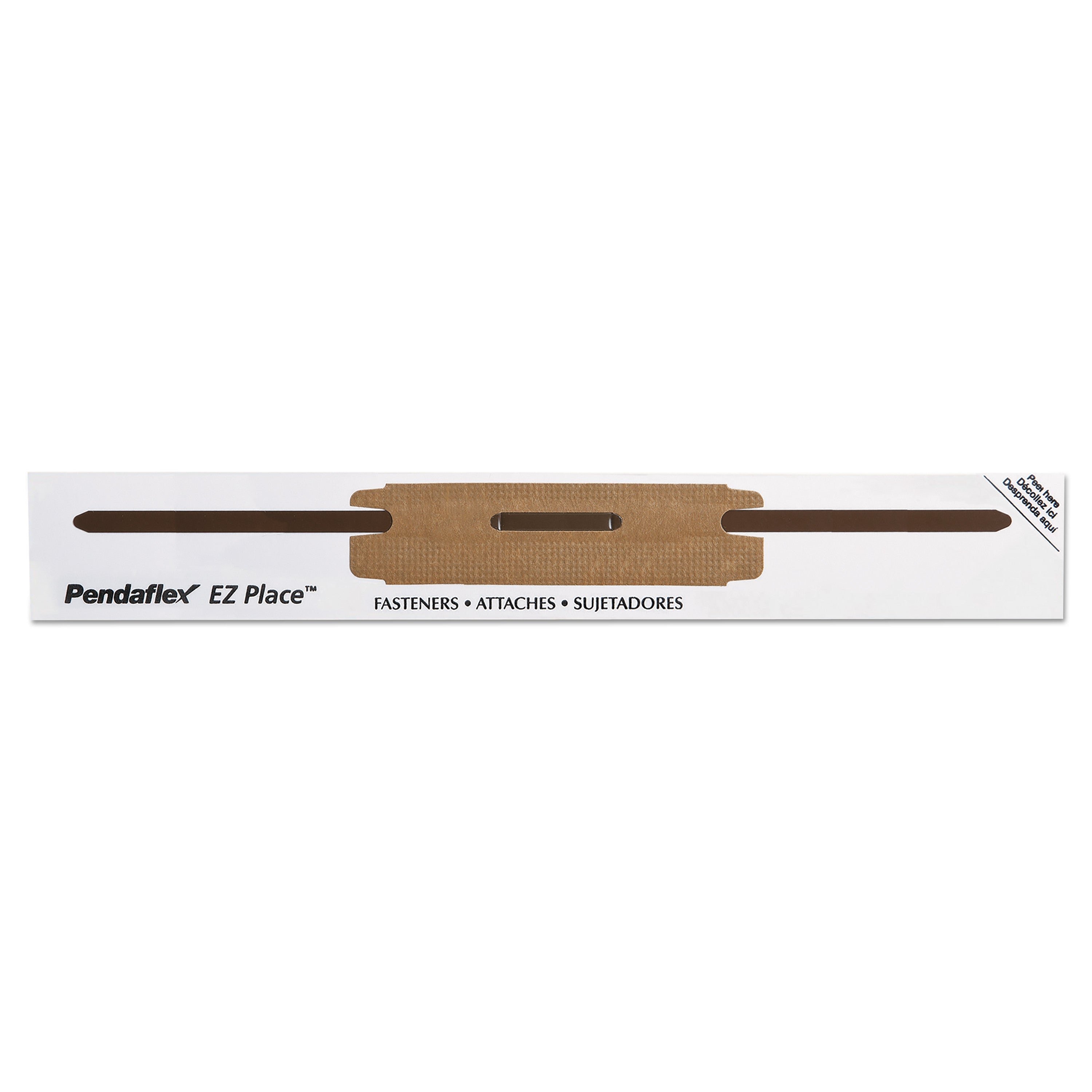 Pendaflex E-Z Place Self-Adhesive Two-Prong Fastener Base and Compressor Sets, 2" Capacity, 2.88" Center to Center, Brown/White, 48/PK