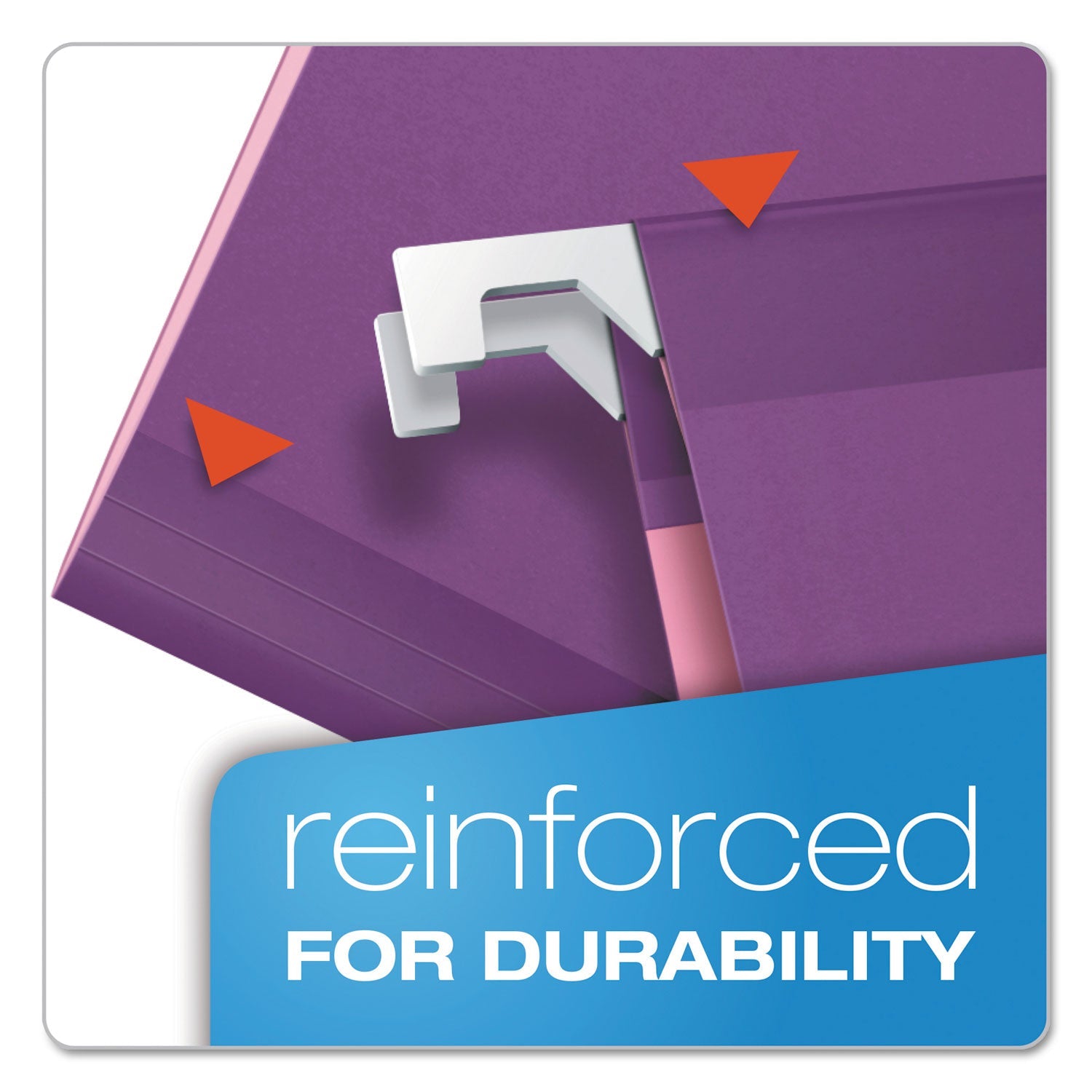 Pendaflex Colored Reinforced Hanging Folders, Legal Size, 1/5-Cut Tabs, Violet, 25/Box
