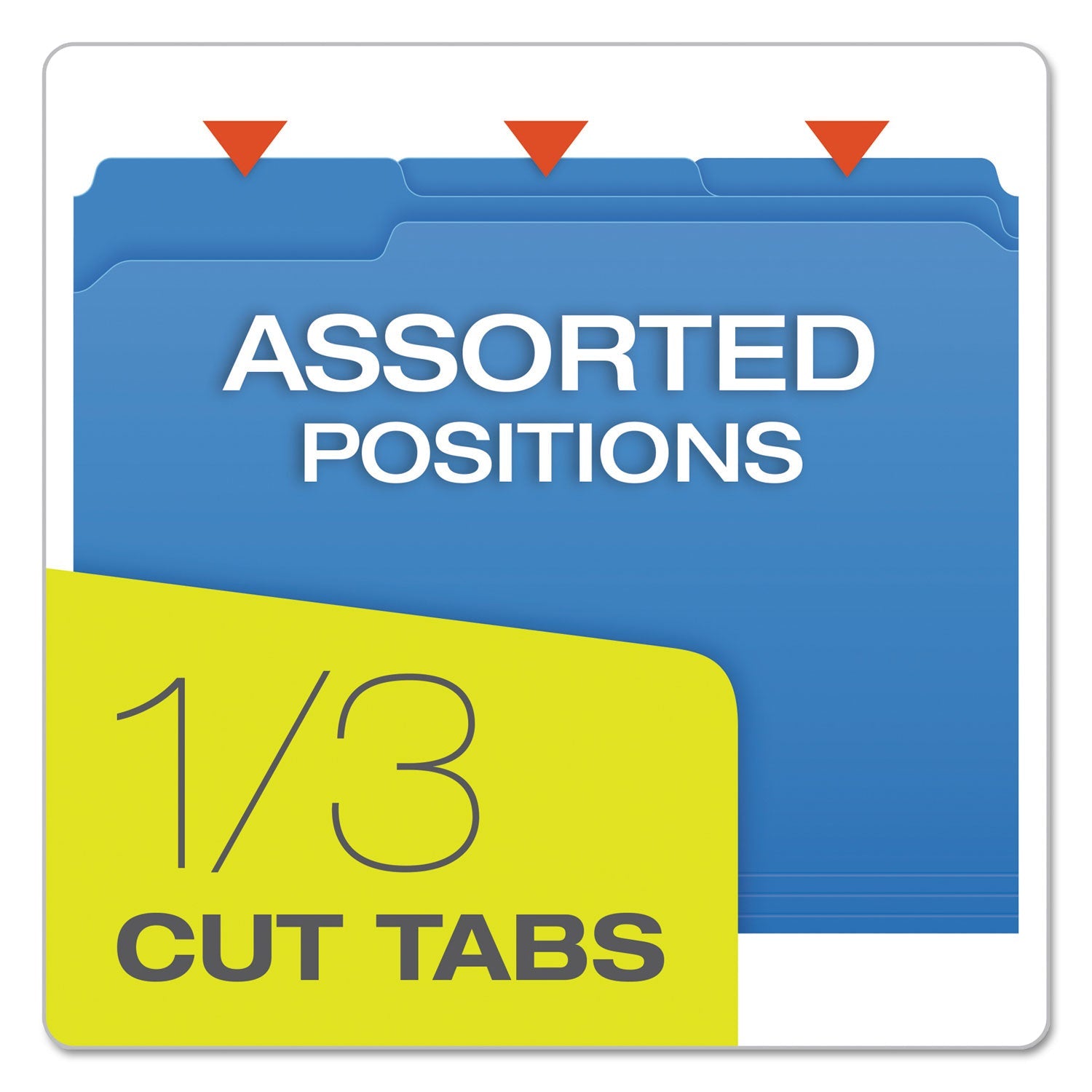 Pendaflex Double-Ply Reinforced Top Tab Colored File Folders, 1/3-Cut Tabs: Assorted, Letter Size, 0.75" Expansion, Blue, 100/Box