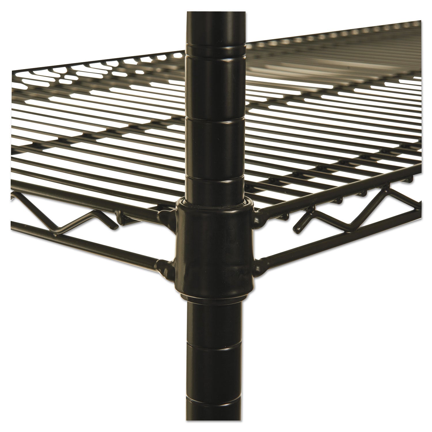 Alera NSF Certified 4-Shelf Wire Shelving Kit with Casters, 48w x 18d x 72h, Black