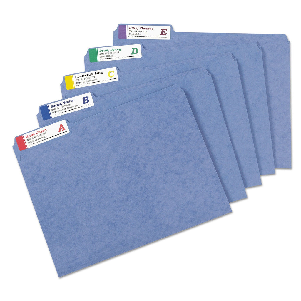 Avery Extra-Large TrueBlock File Folder Labels with Sure Feed Technology, 0.94 x 3.44, White, 18/Sheet, 25 Sheets/Pack