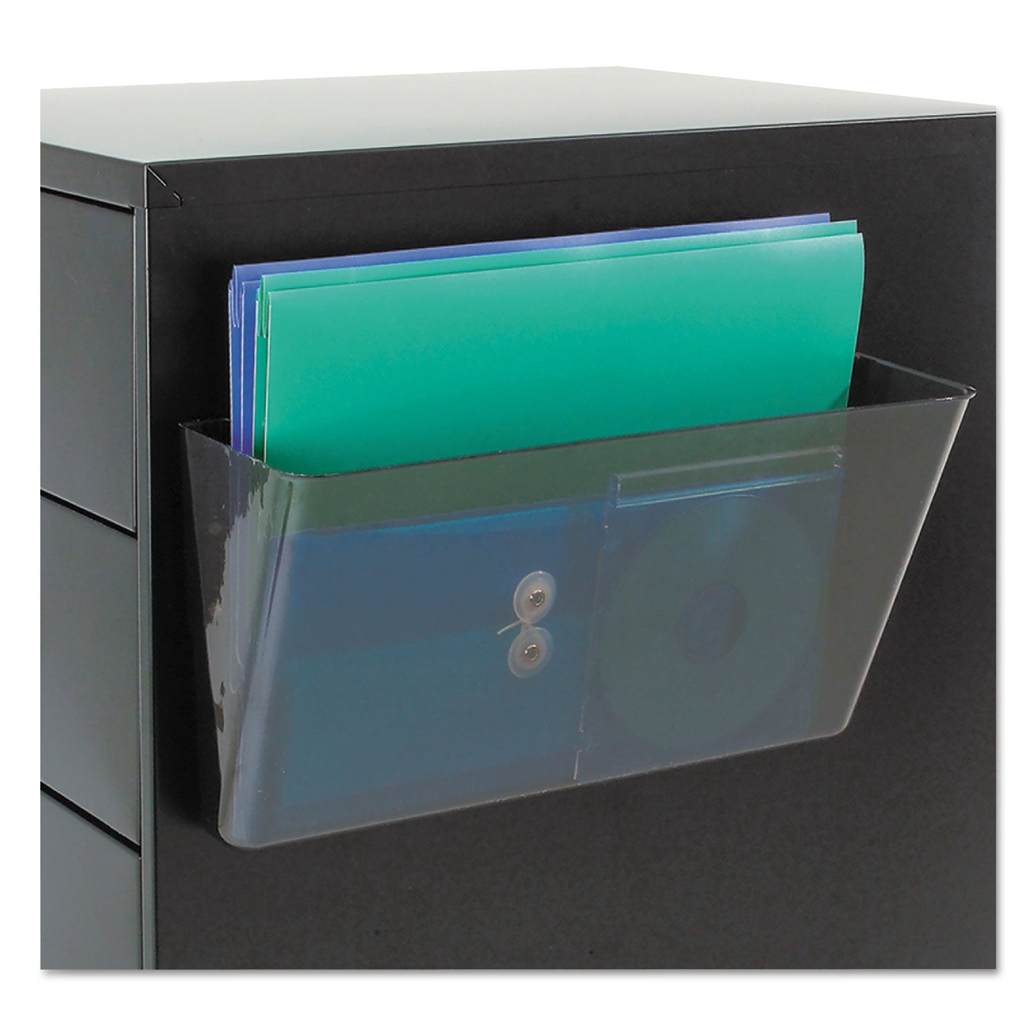 deflecto Magnetic DocuPocket Wall File, Letter Size, 13" x 4" x 7", Smoke