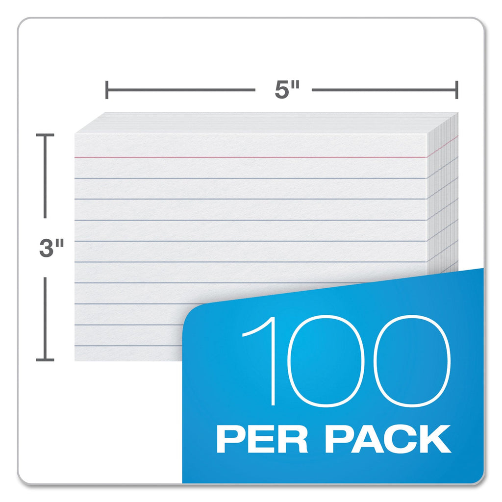 Oxford Ruled Index Cards, 3 x 5, White, 100/Pack