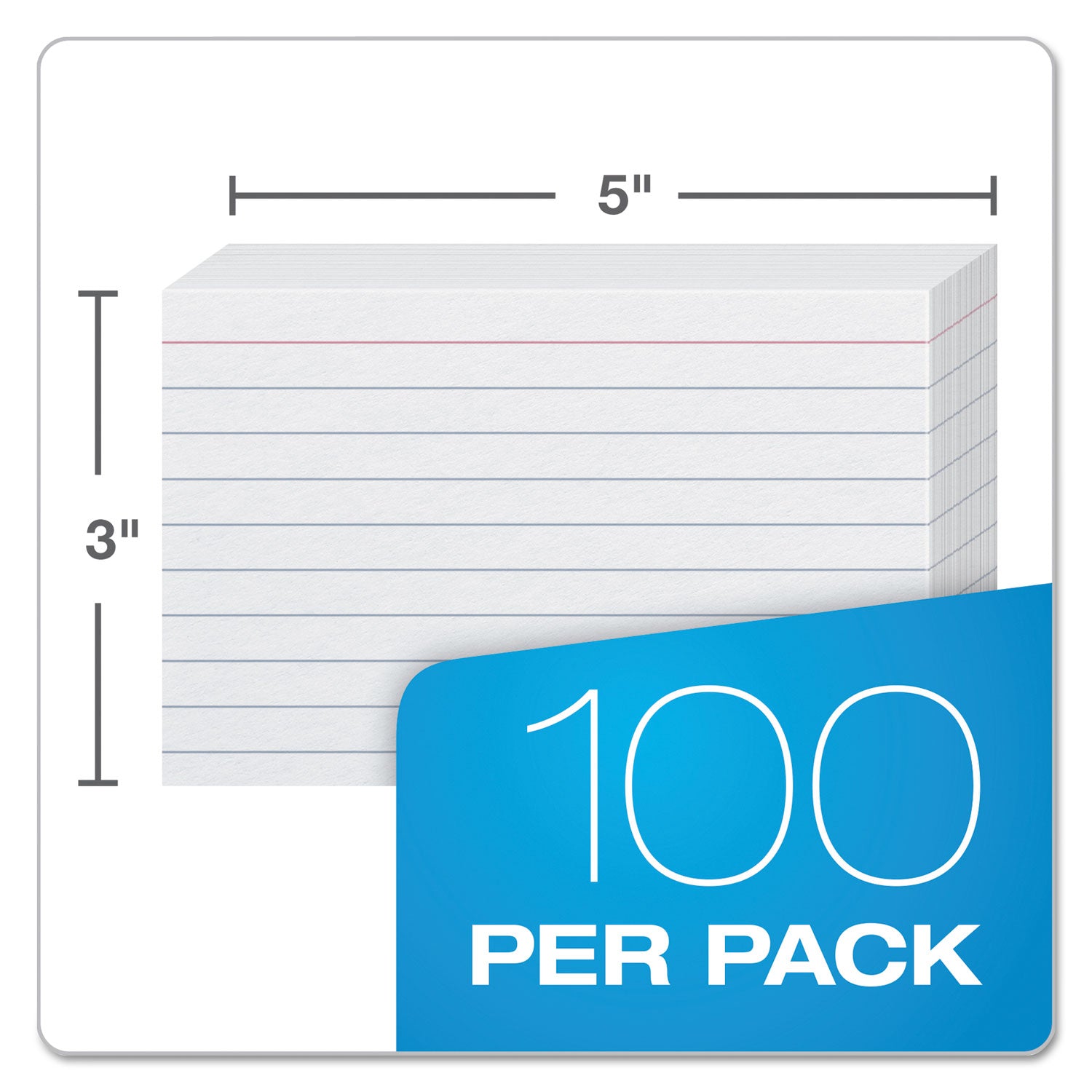 Oxford Ruled Index Cards, 3 x 5, White, 100/Pack