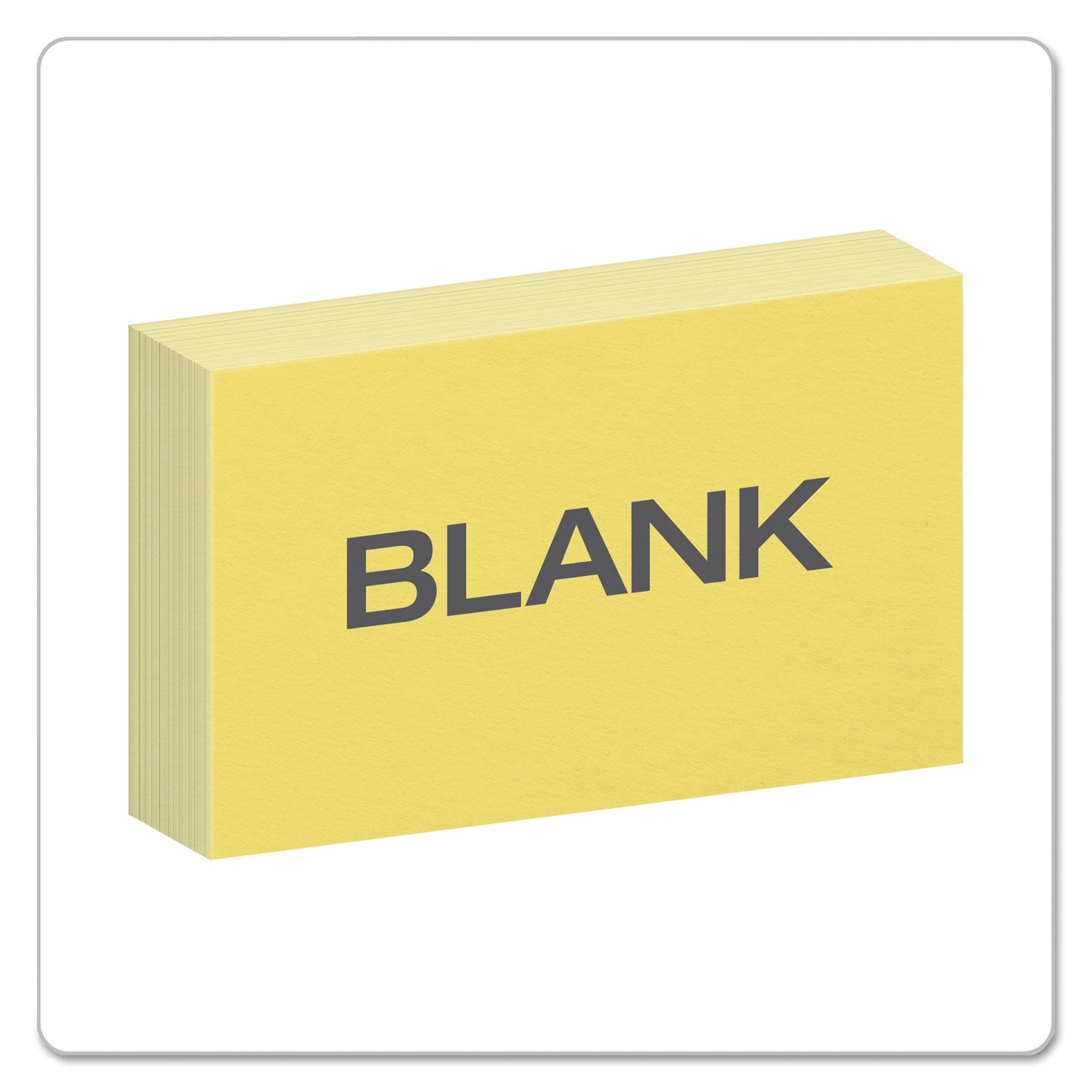 Oxford Unruled Index Cards, 3 x 5, Canary, 100/Pack