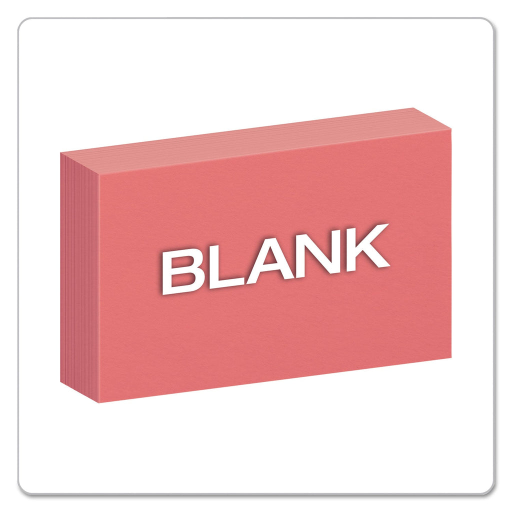 Oxford Unruled Index Cards, 3 x 5, Cherry, 100/Pack